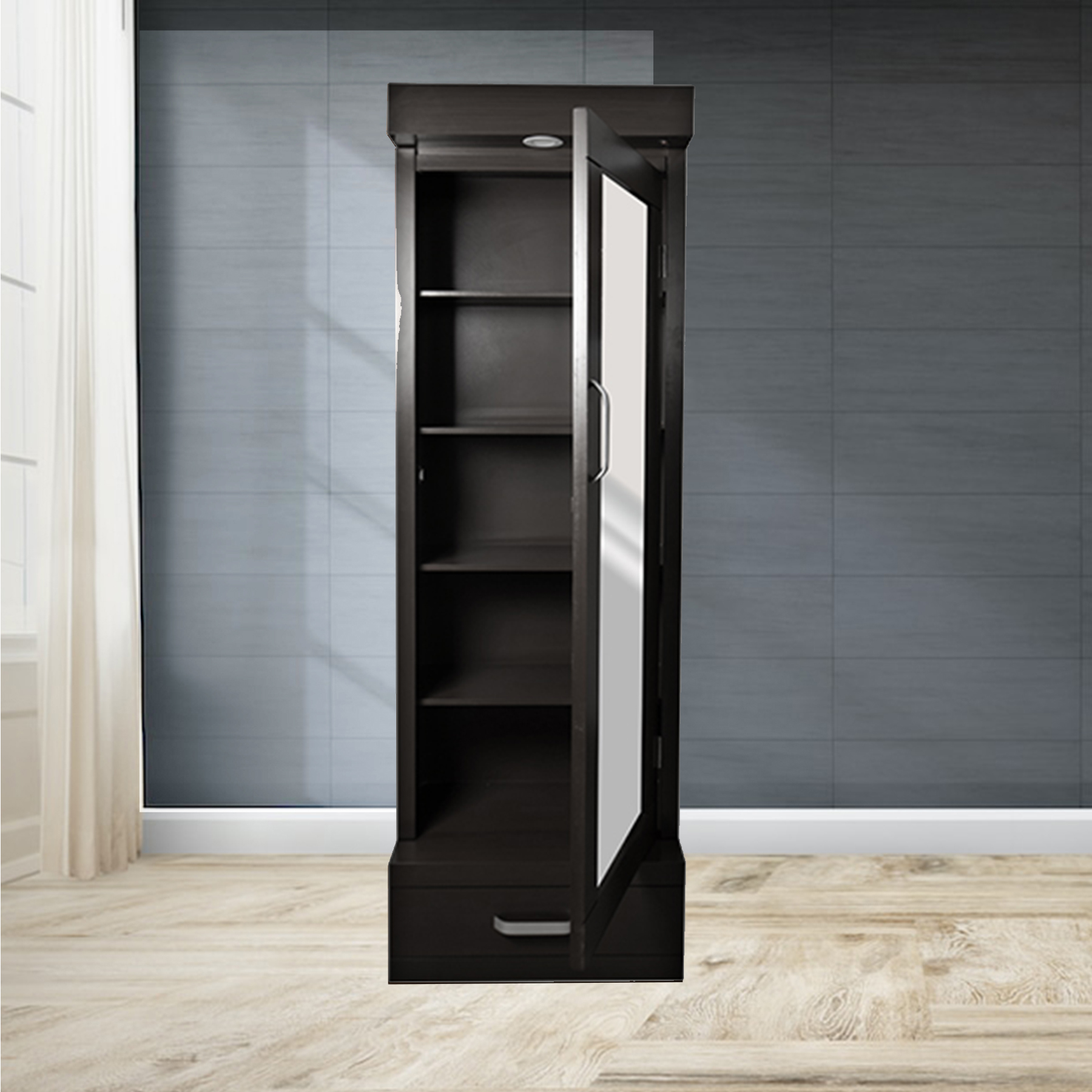 Zapatera closet reinicia 21 muebles puerta abatible 1 cajón iluminación led Gabriela. 