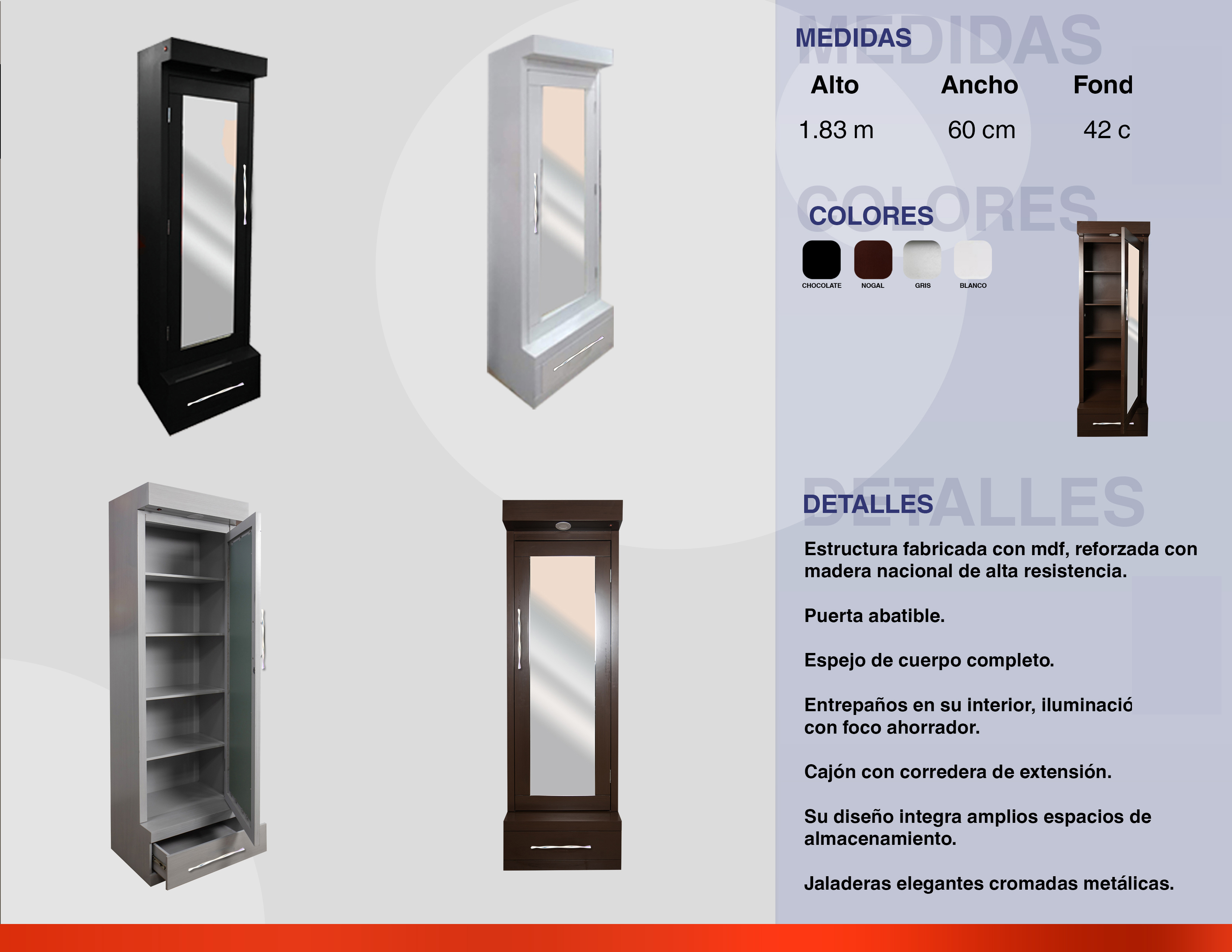Zapatera closet reinicia 21 muebles puerta abatible 1 cajón iluminación led Gabriela. 