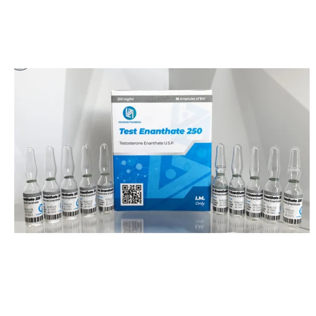 TEST ENANTHATE 250 - Enantato de Testosterona - Inyectable - 250mg/ml 10ml - Human Pharma - Masa constante y fuerza prolongada con liberación estable