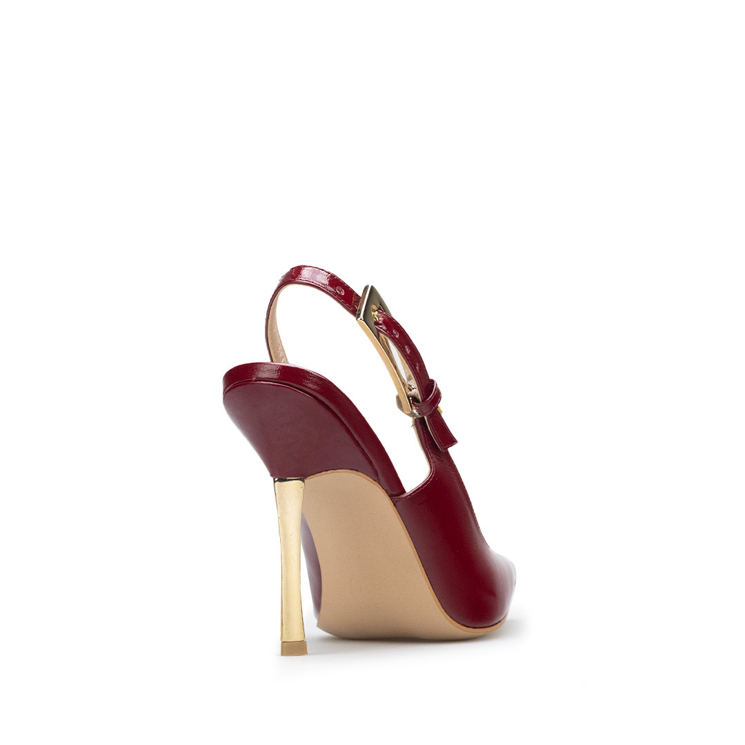 Zapatillas De Tacón Davenia De Piel Sandalia Para Dama Mod. Julia Rojo