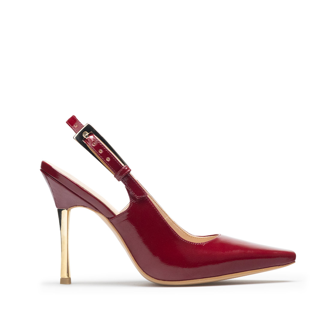 Zapatillas De Tacón Davenia De Piel Sandalia Para Dama Mod. Julia Rojo