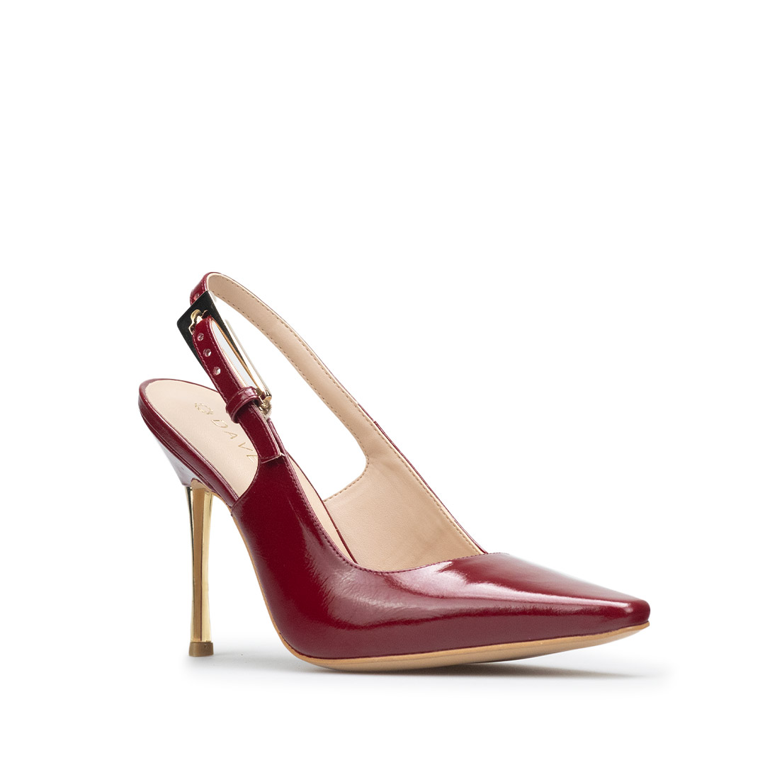 Zapatillas De Tacón Davenia De Piel Sandalia Para Dama Mod. Julia Rojo