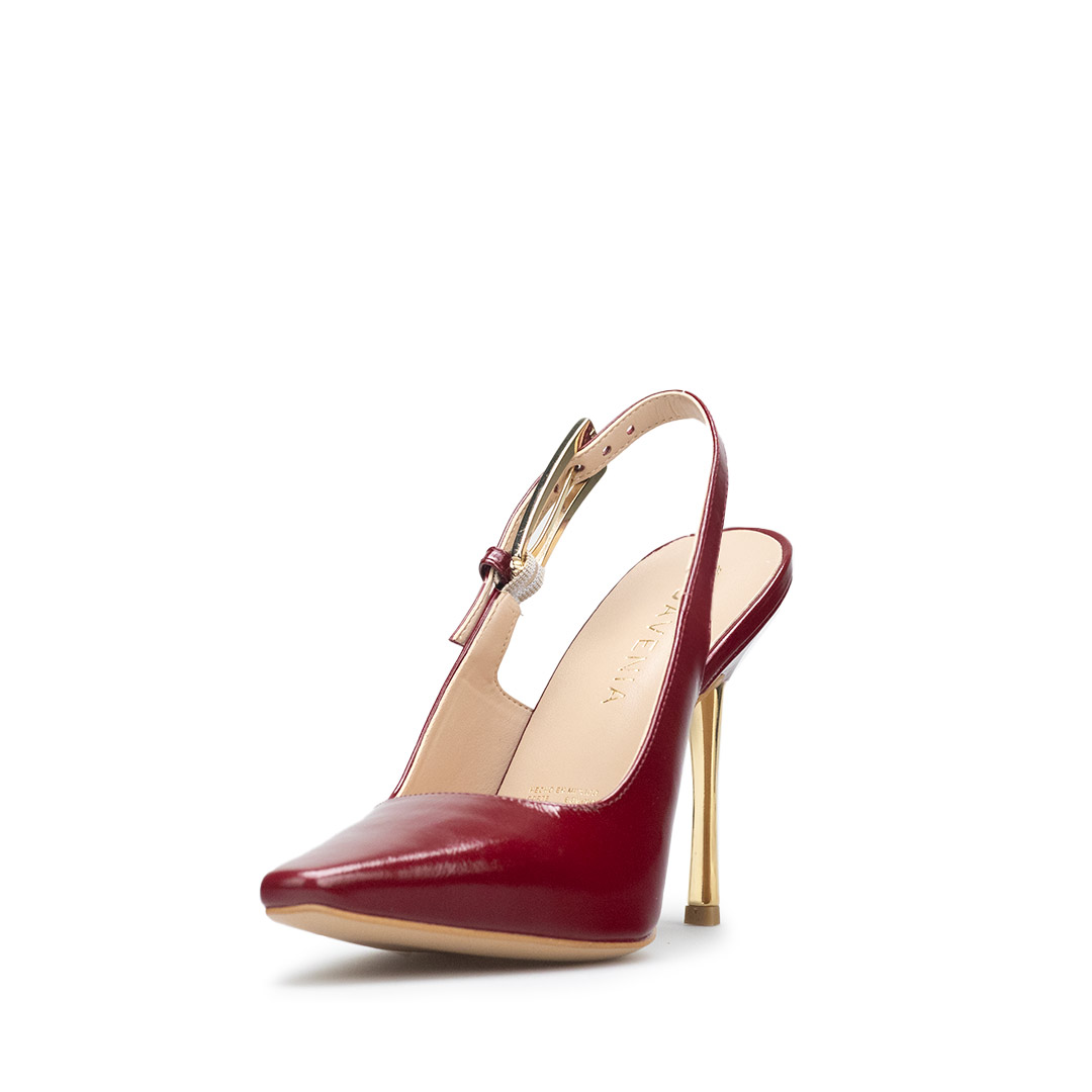 Zapatillas De Tacón Davenia De Piel Sandalia Para Dama Mod. Julia Rojo