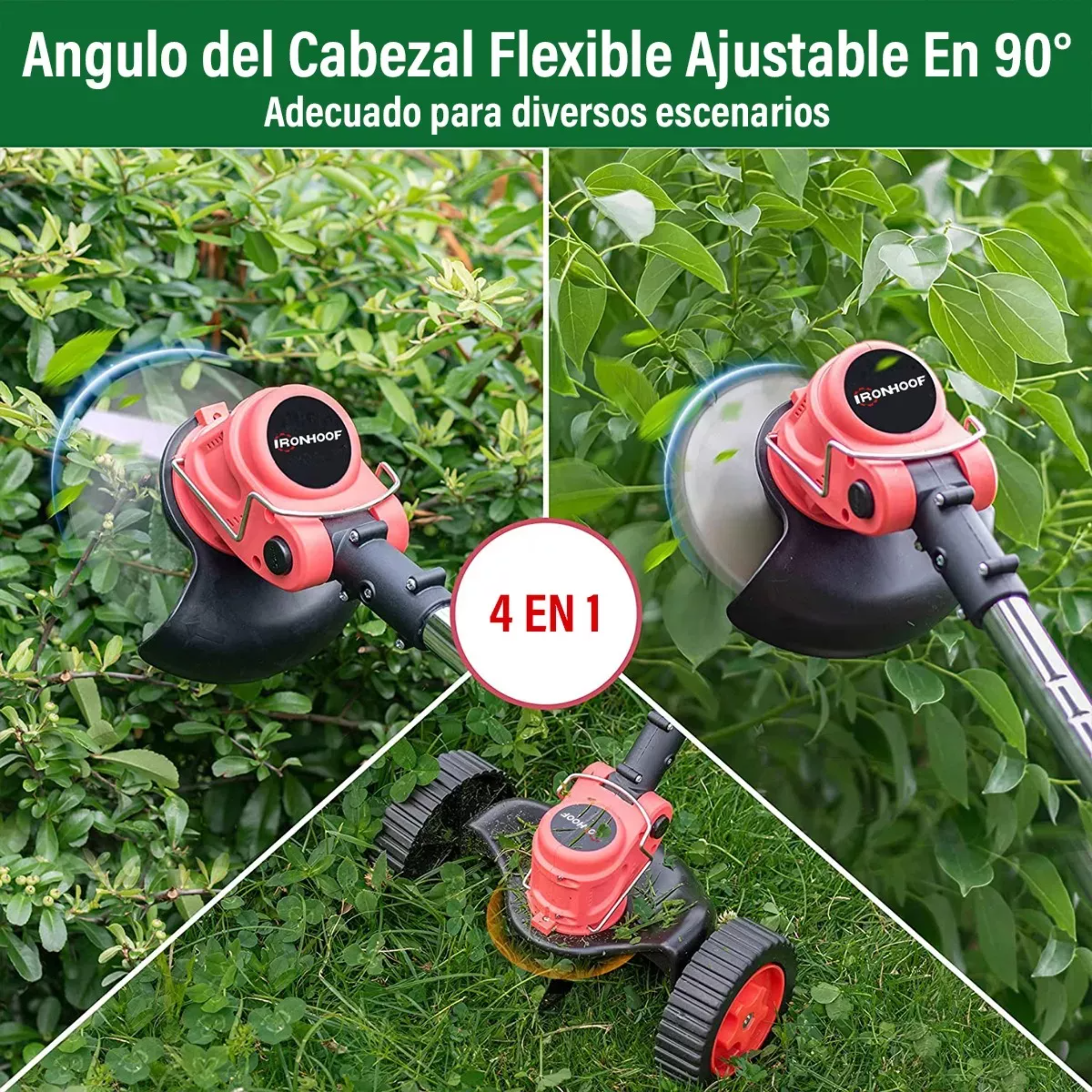 Cortadora de pasto eléctrica Ironhoof XSMXF062RD de 1.8 kW y 127V color rojo con batería incluida