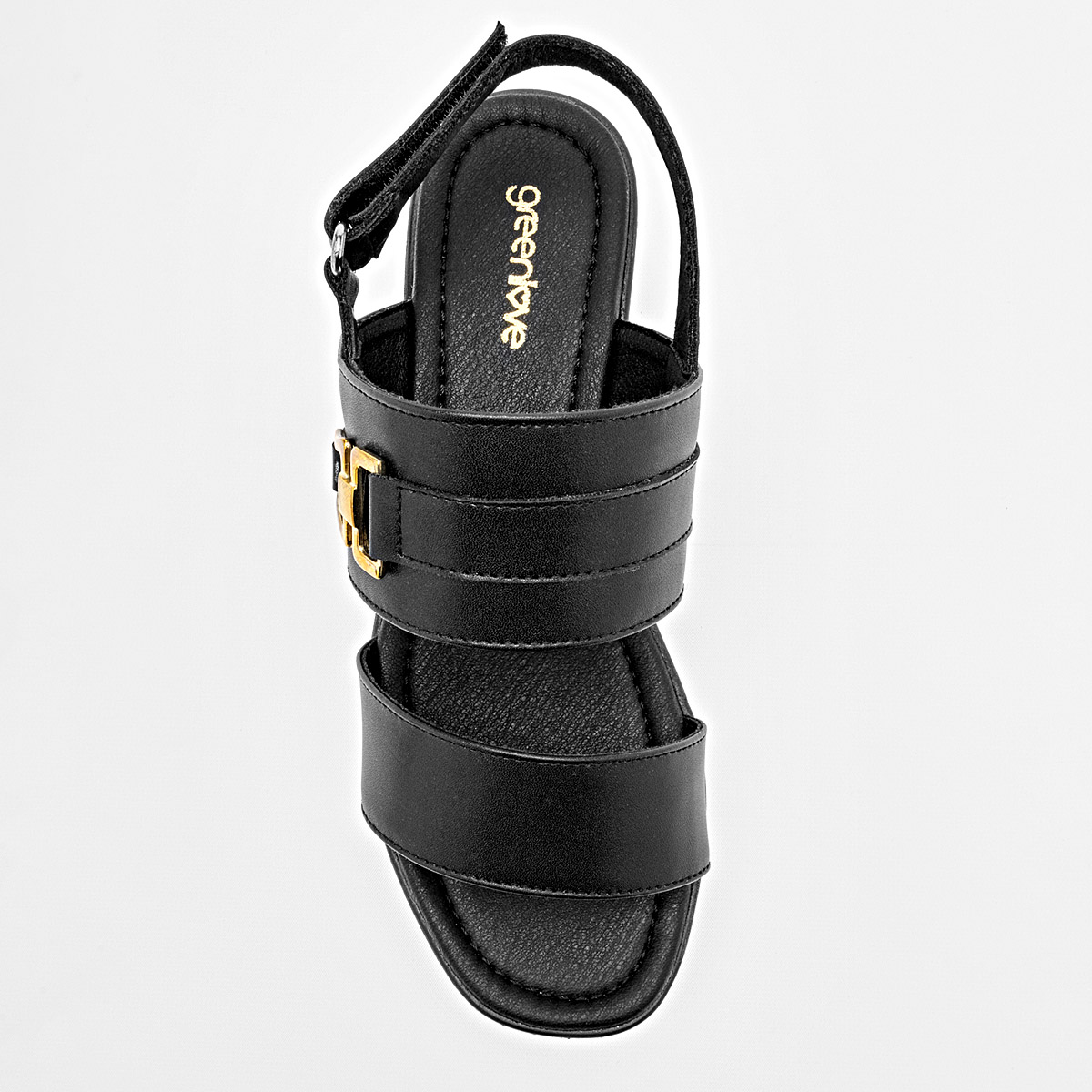 SANDALIA PLATAFORMA 5 CM MUJER GREEN LOVE 95050 NEGRO NAPA 