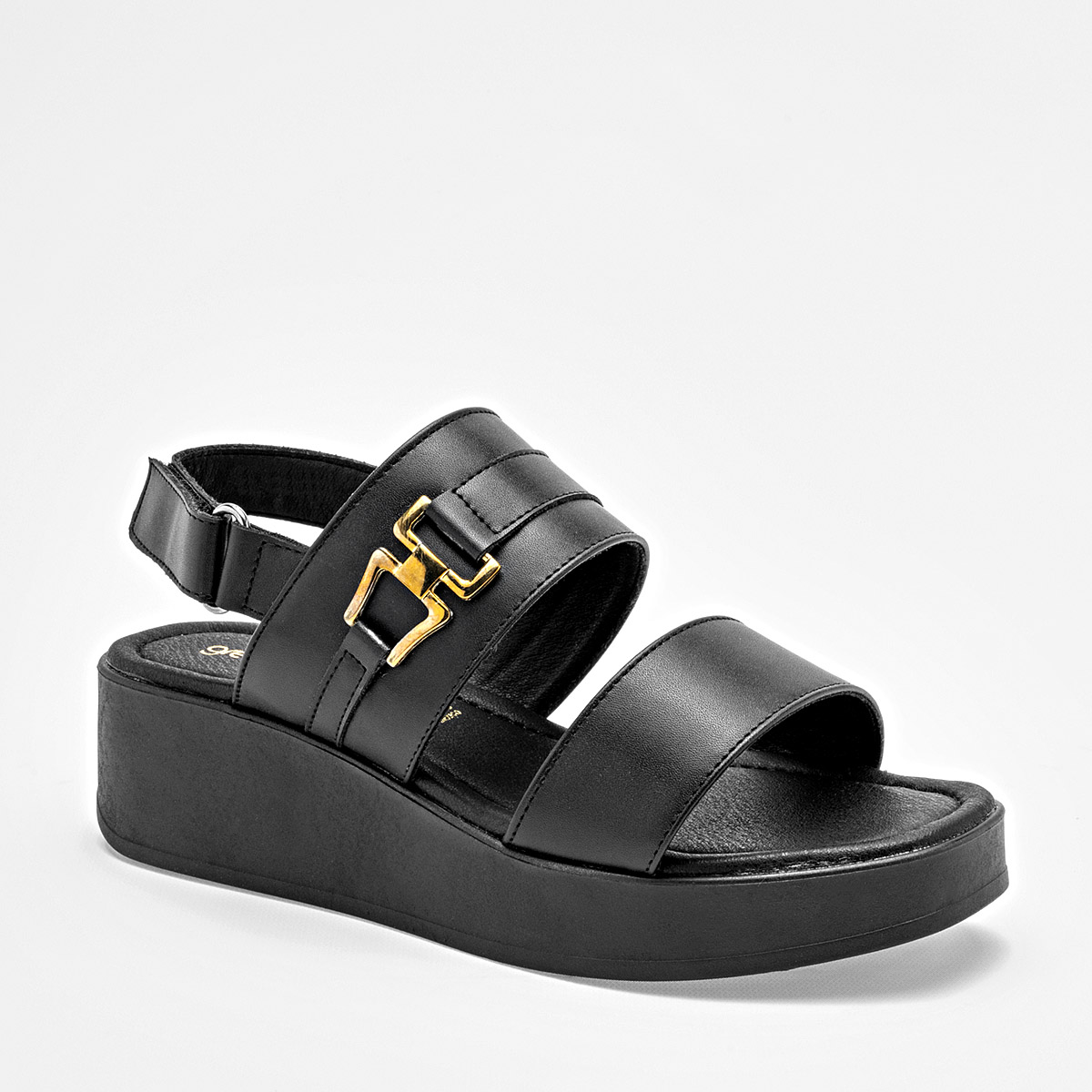 SANDALIA PLATAFORMA 5 CM MUJER GREEN LOVE 95050 NEGRO NAPA 