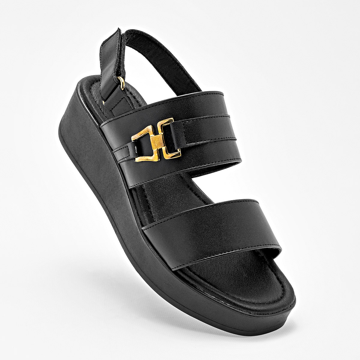 SANDALIA PLATAFORMA 5 CM MUJER GREEN LOVE 95050 NEGRO NAPA 