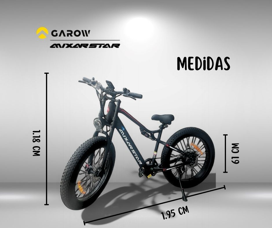 Bicicleta Eléctrica Garow MX19 – Motor de 500W, Velocidad de hasta 32 km/h, Autonomía de hasta 100 km – Ideal para Montaña y Aventura