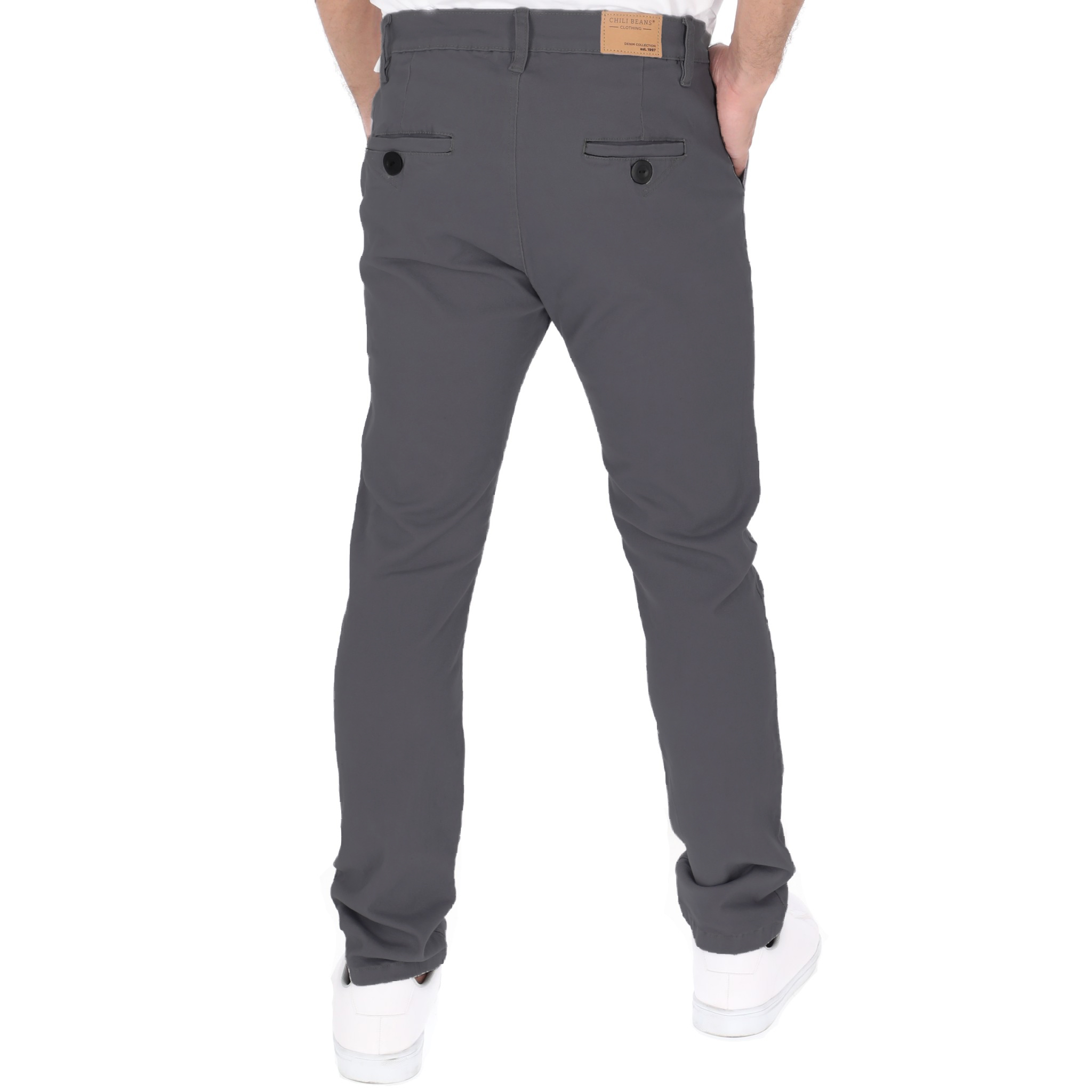 Jeans De Gabardina Color Gris Para Hombre CHB Chili Beans Clothing Co..