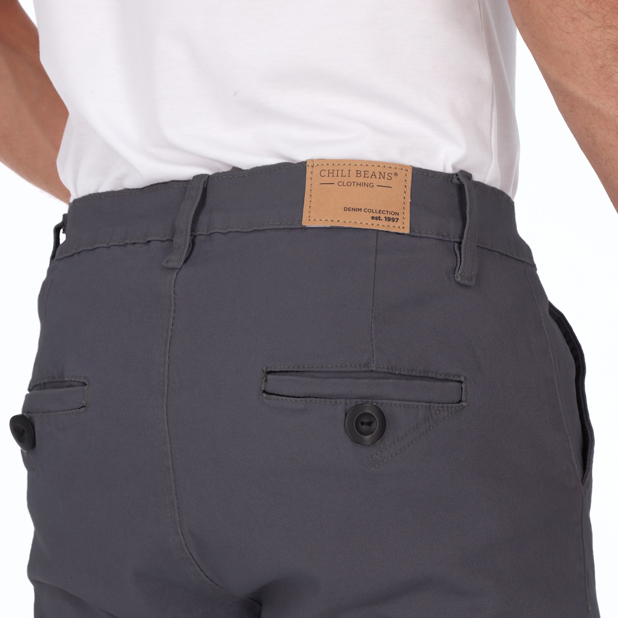 Jeans De Gabardina Color Gris Para Hombre CHB Chili Beans Clothing Co..
