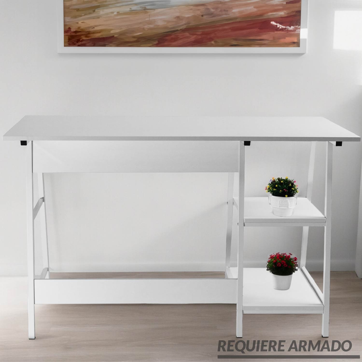 Ilios Innova | Elegante y Resistente Escritorio con Repisas | Mueble de Trabajo para el hogar y Oficina | Home Office | Amplia y Cómoda Estación de Trabajo