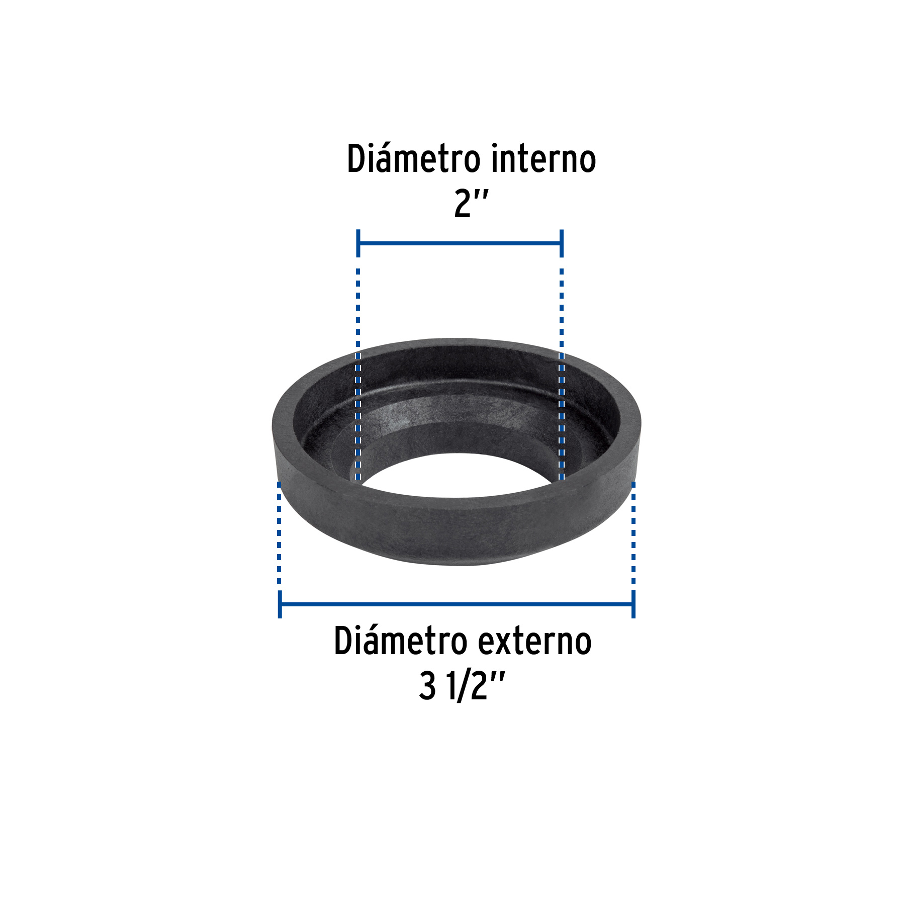 Empaque unión tanque-taza para WC, 2", Foset