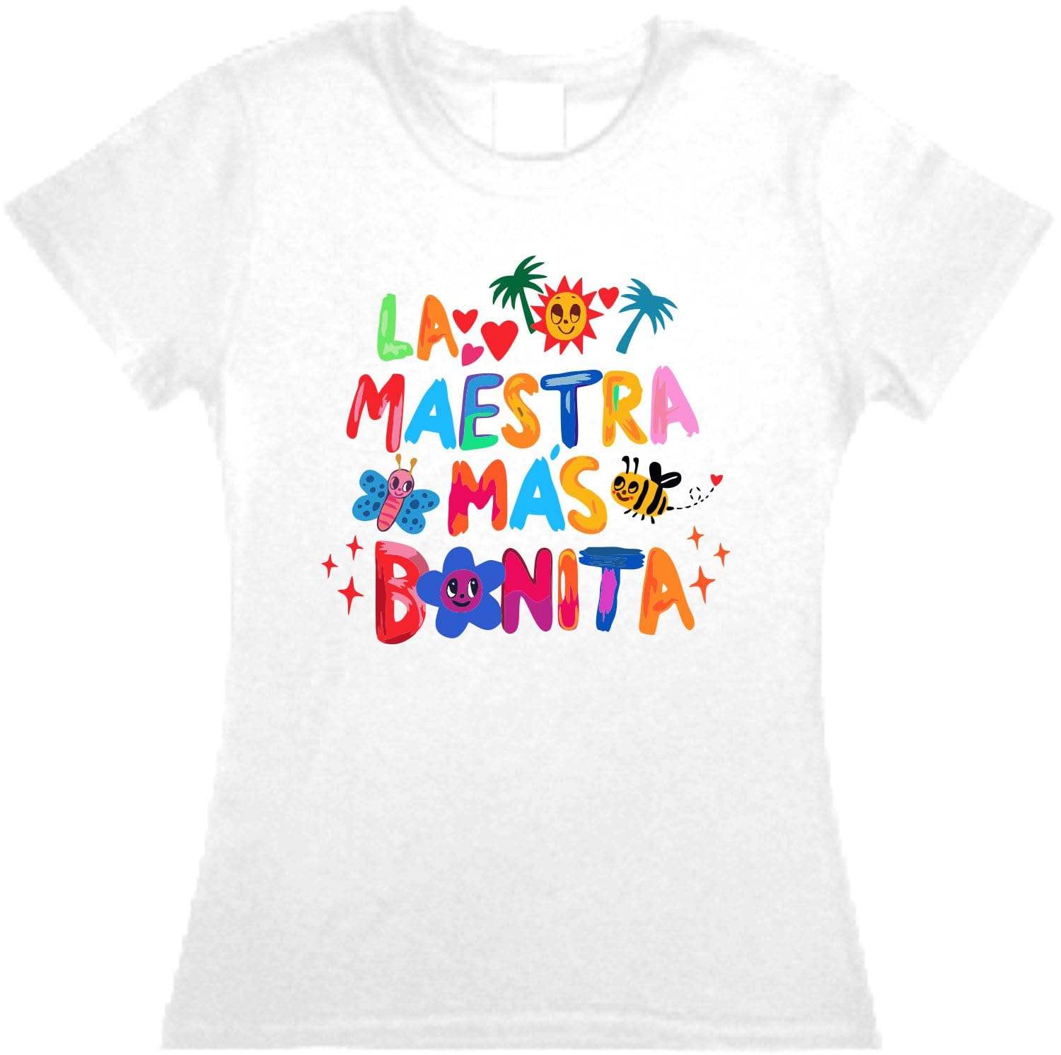 Playera La Maestra mas Bonita Corte Dama Dia del Maestro 15 de Mayo