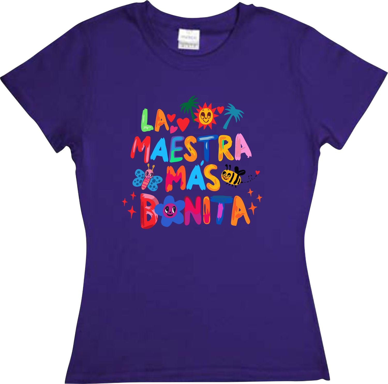 Playera La Maestra mas Bonita Corte Dama Dia del Maestro 15 de Mayo