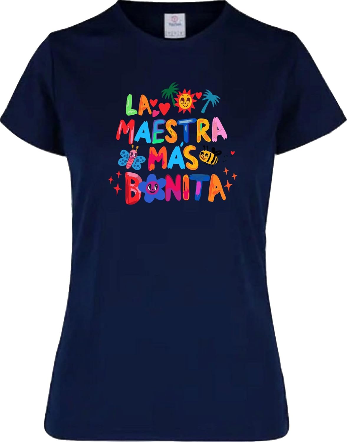 Playera La Maestra mas Bonita Corte Dama Dia del Maestro 15 de Mayo