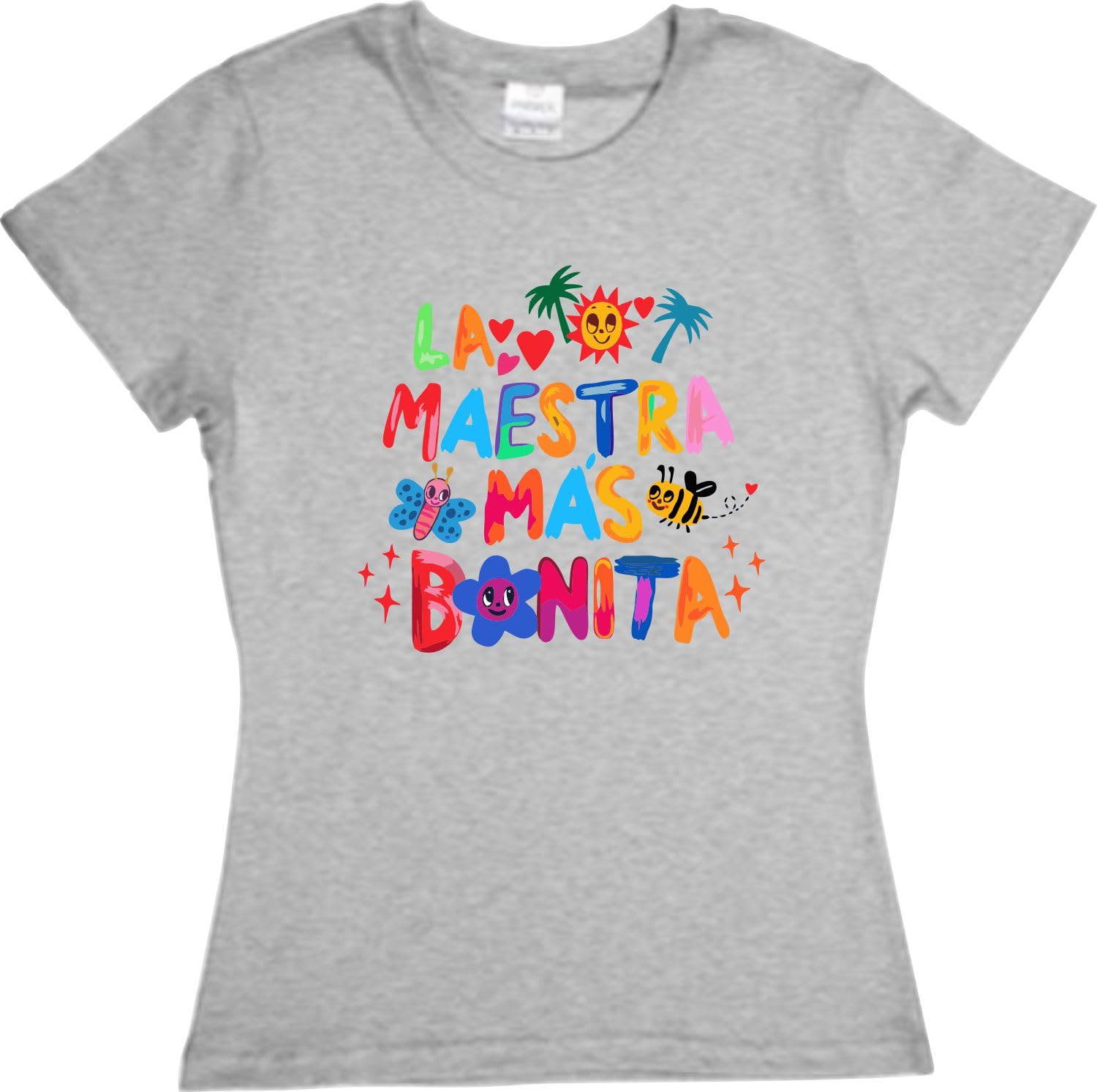 Playera La Maestra mas Bonita Corte Dama Dia del Maestro 15 de Mayo