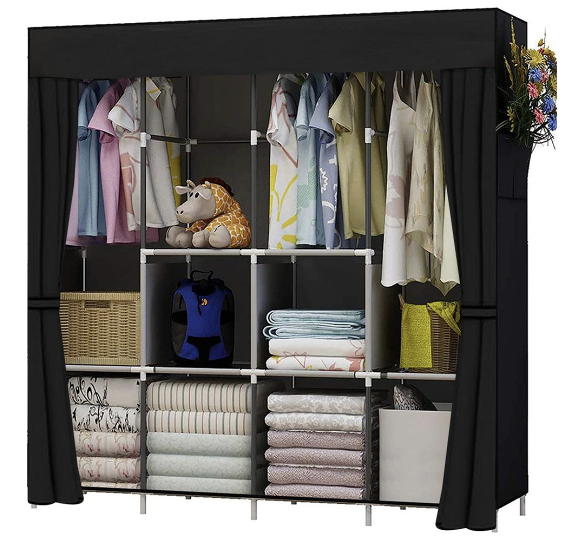 Closet Grande Banna TD-0918 Armable Portátil Organizador Recamara Color Negro