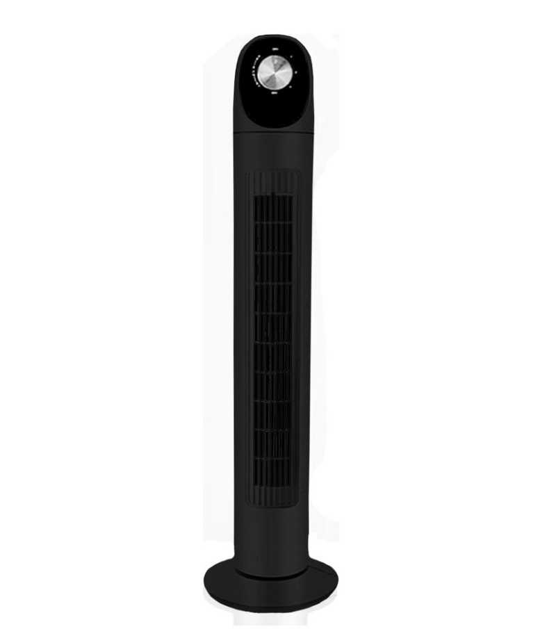 Ventilador De Torre Abanico Oscilante Silencioso Panel Estructura Negro Diámetro 8.8 "