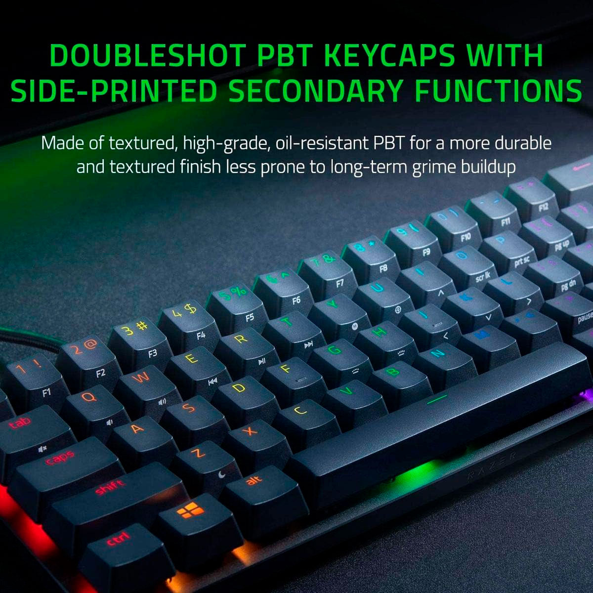 Razer Huntsman Mini 60% Edición Especial Teclado Mecanico 61 Teclas, Alámbrico, QWERTY, Aluminio ,Cable Tipo C Desmontable, Chroma RGB para Pc Gamer( Reacondicionado) 