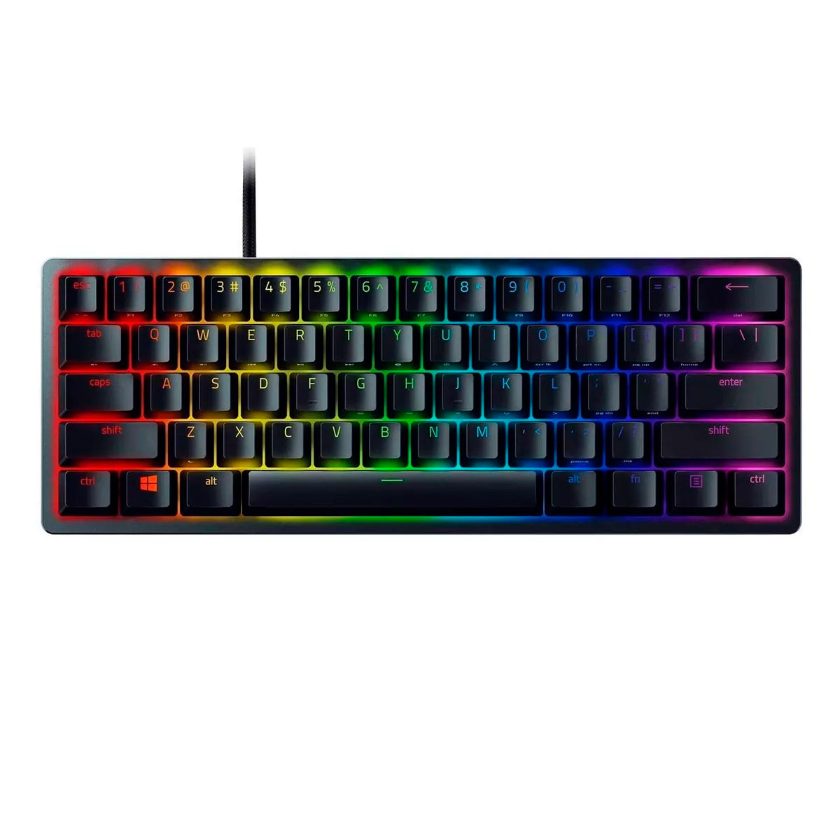 Razer Huntsman Mini 60% Edición Especial Teclado Mecanico 61 Teclas, Alámbrico, QWERTY, Aluminio ,Cable Tipo C Desmontable, Chroma RGB para Pc Gamer( Reacondicionado) 