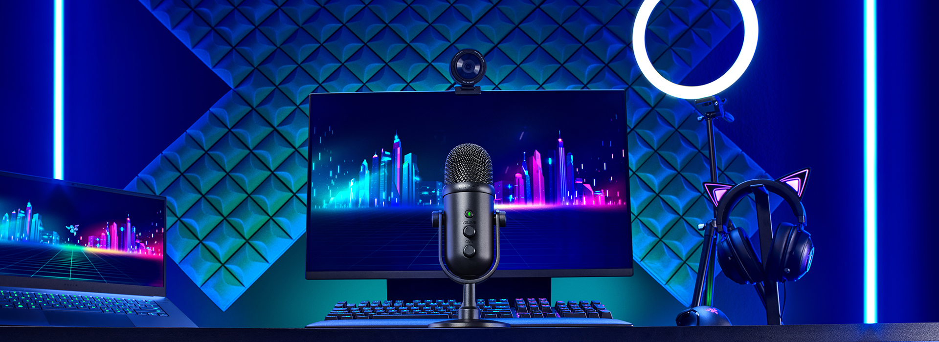 Razer -Microfono Gamer Seiren V2 Pro  Reacondicionado PC Gamer Dinámico con Frecuencia de 20000 Hz y 120 dB - Micrófono para podcast Ideal para Streaming y Grabación de Voz