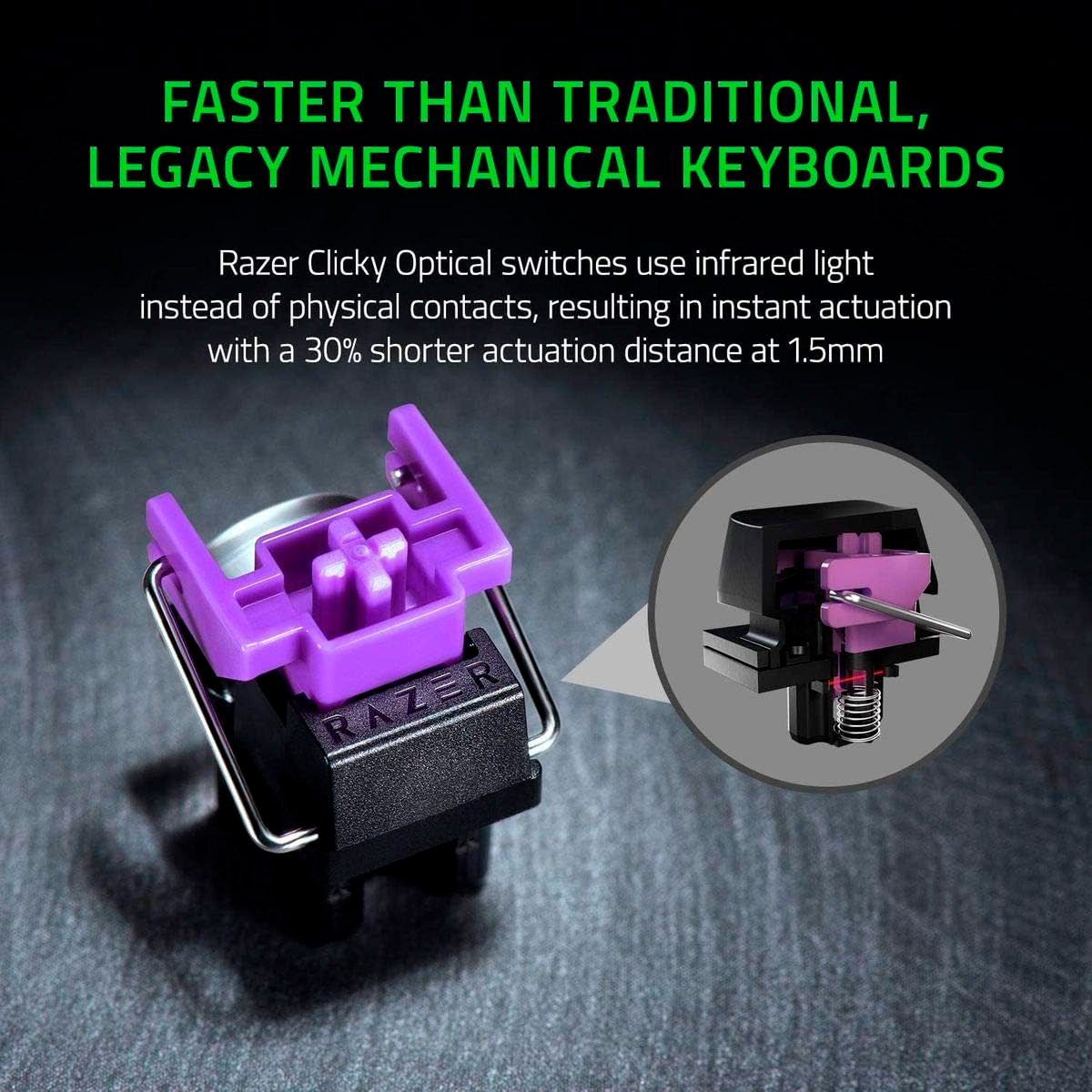 Razer Huntsman Mini 60% Edición Especial Teclado Mecanico 61 Teclas, Alámbrico, QWERTY, Aluminio ,Cable Tipo C Desmontable, Chroma RGB para Pc Gamer( Reacondicionado) 