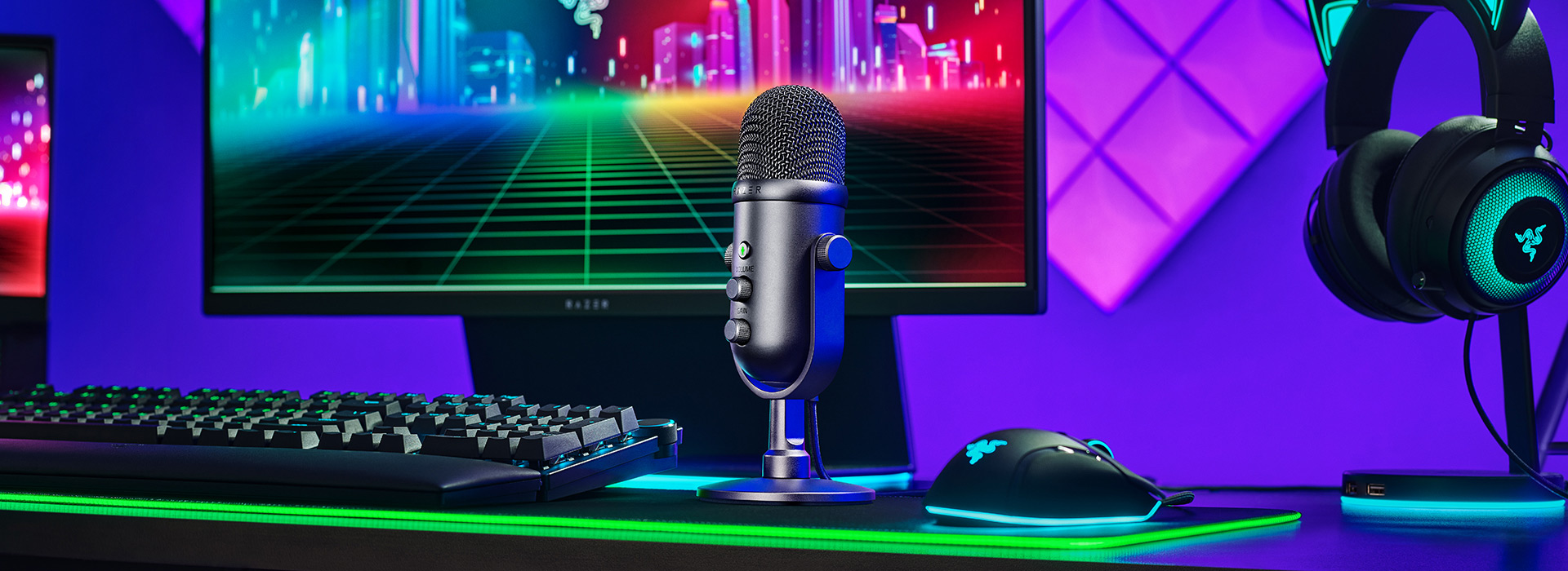 Razer -Microfono Gamer Seiren V2 Pro  Reacondicionado PC Gamer Dinámico con Frecuencia de 20000 Hz y 120 dB - Micrófono para podcast Ideal para Streaming y Grabación de Voz