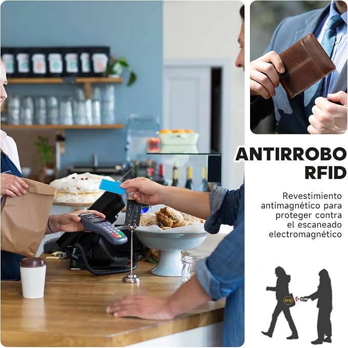 Carteras para Caballero, Carteras para Hombre con RFID Bloquea