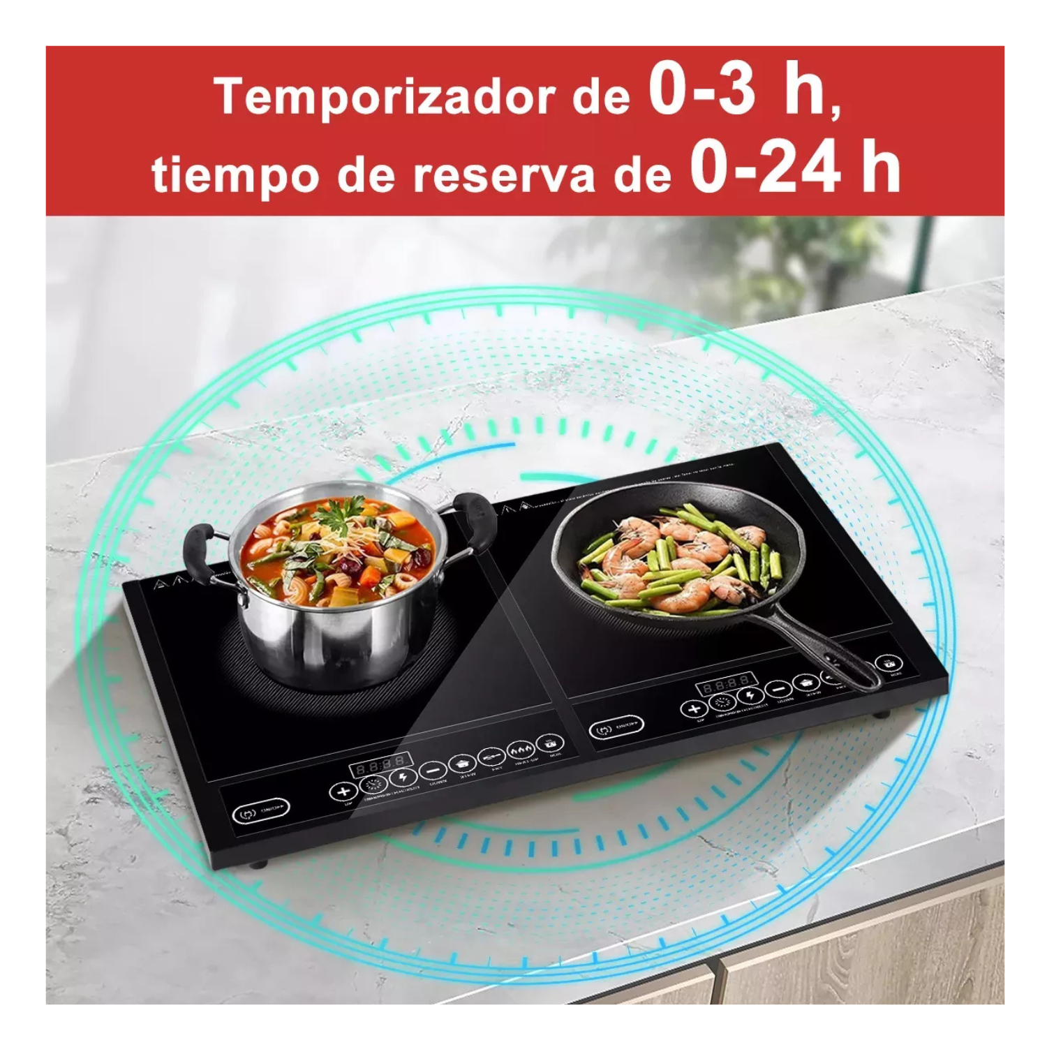 Parrilla Eléctrica De Inducción De 2 Quemadores 
