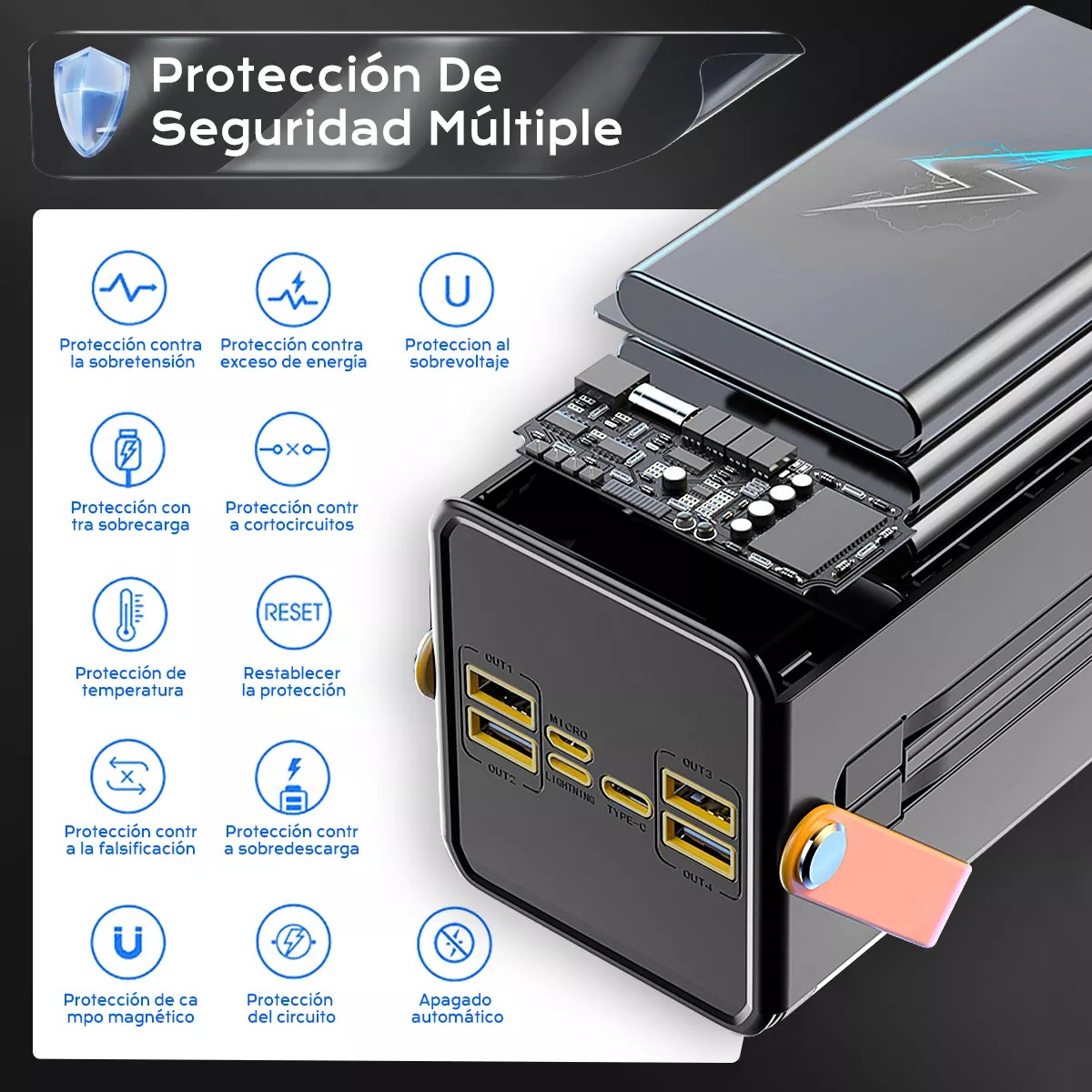Power Bank 50000mah Batería Portátil Cargador Ultrarápida