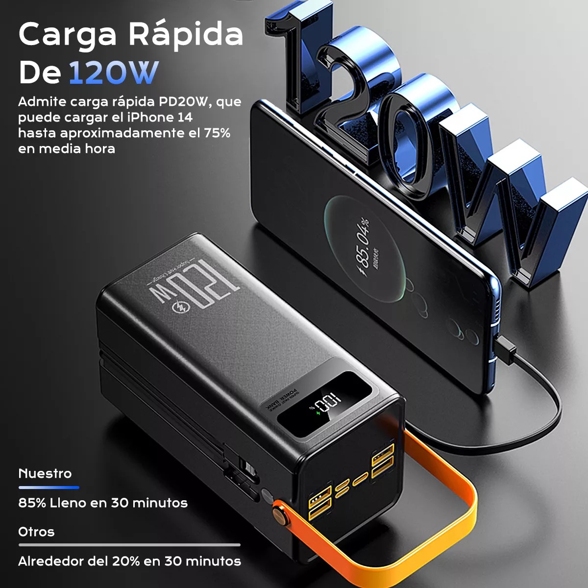 Power Bank 50000mah Batería Portátil Cargador Ultrarápida