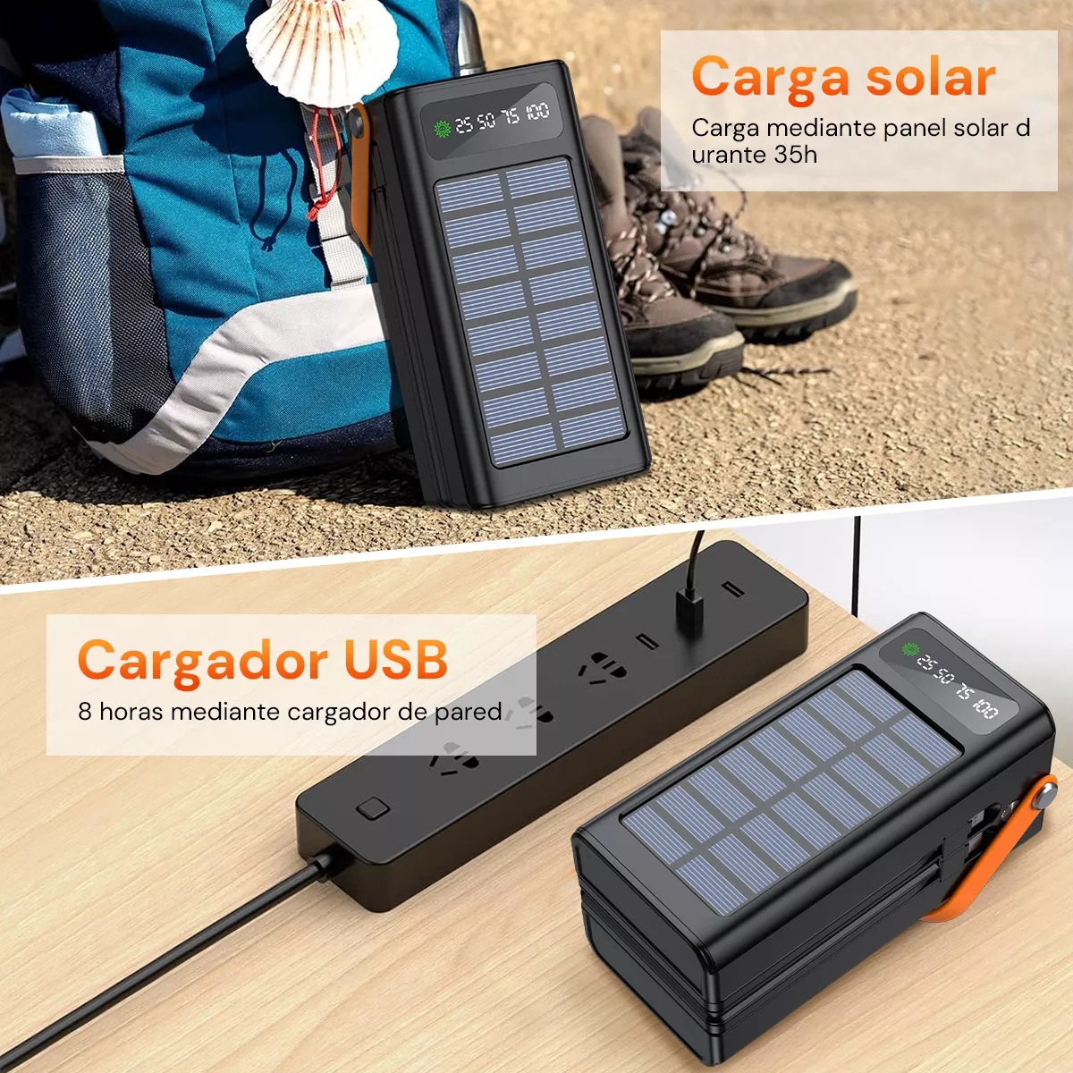 Power Bank Portátil Batería Pila 46w Carga Rápida 50000mah