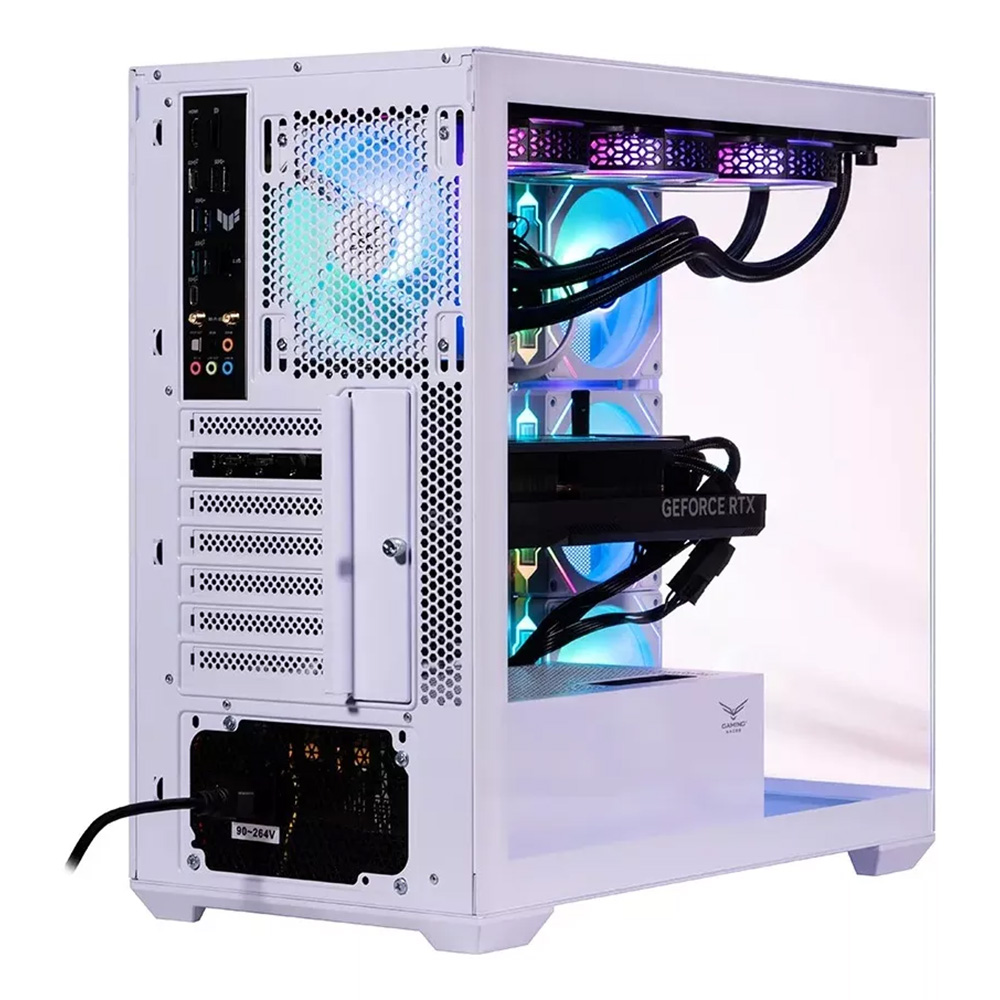 GABINETE NACEB NEBULA GAMER M-ATX ARGB 4VENT S/FUENTE CRISTAL BLANCO NA-0637B