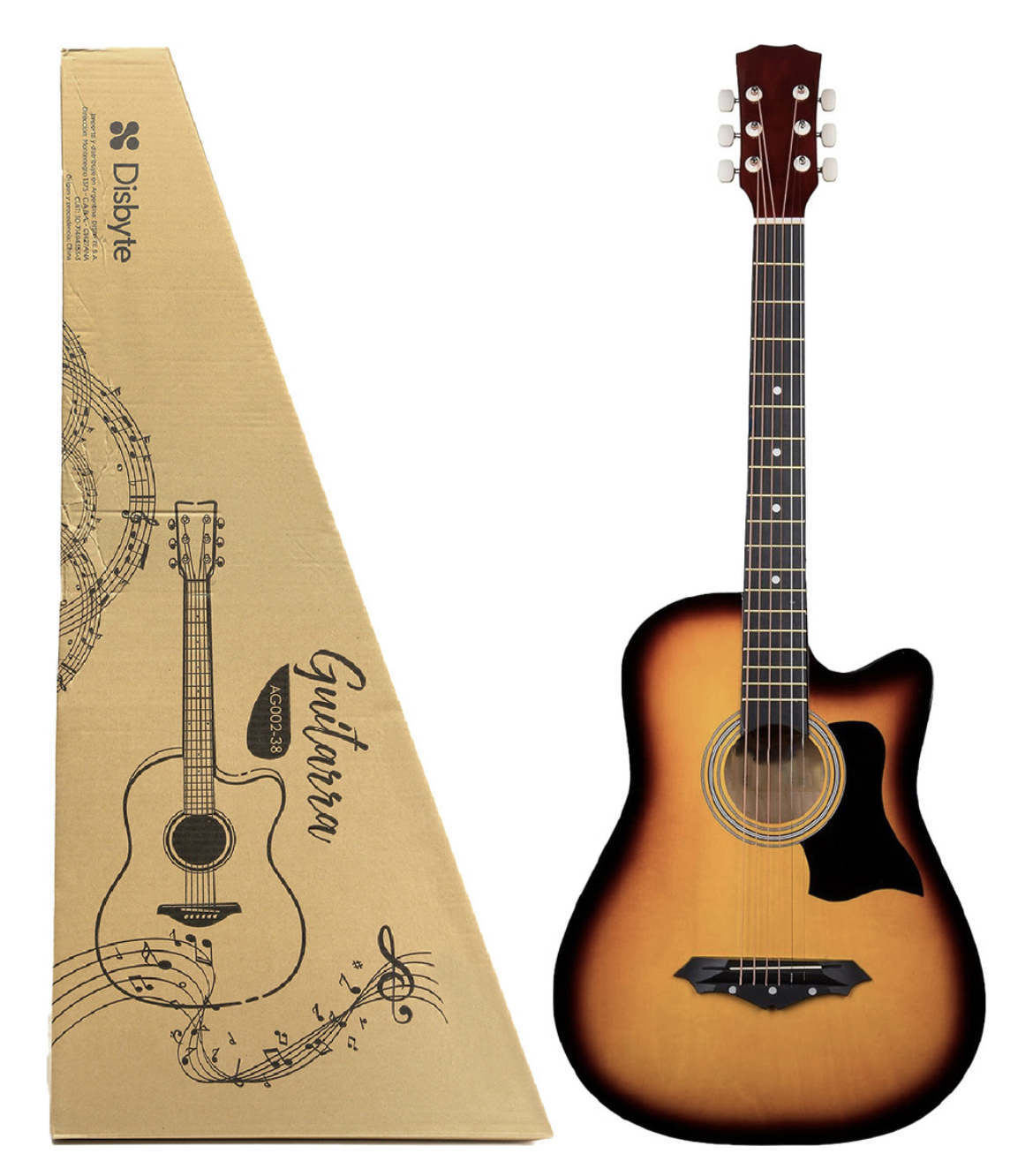 Guitarra Acústica Femmto AG002 con Accesorios para diestros Color Naranja Brillante