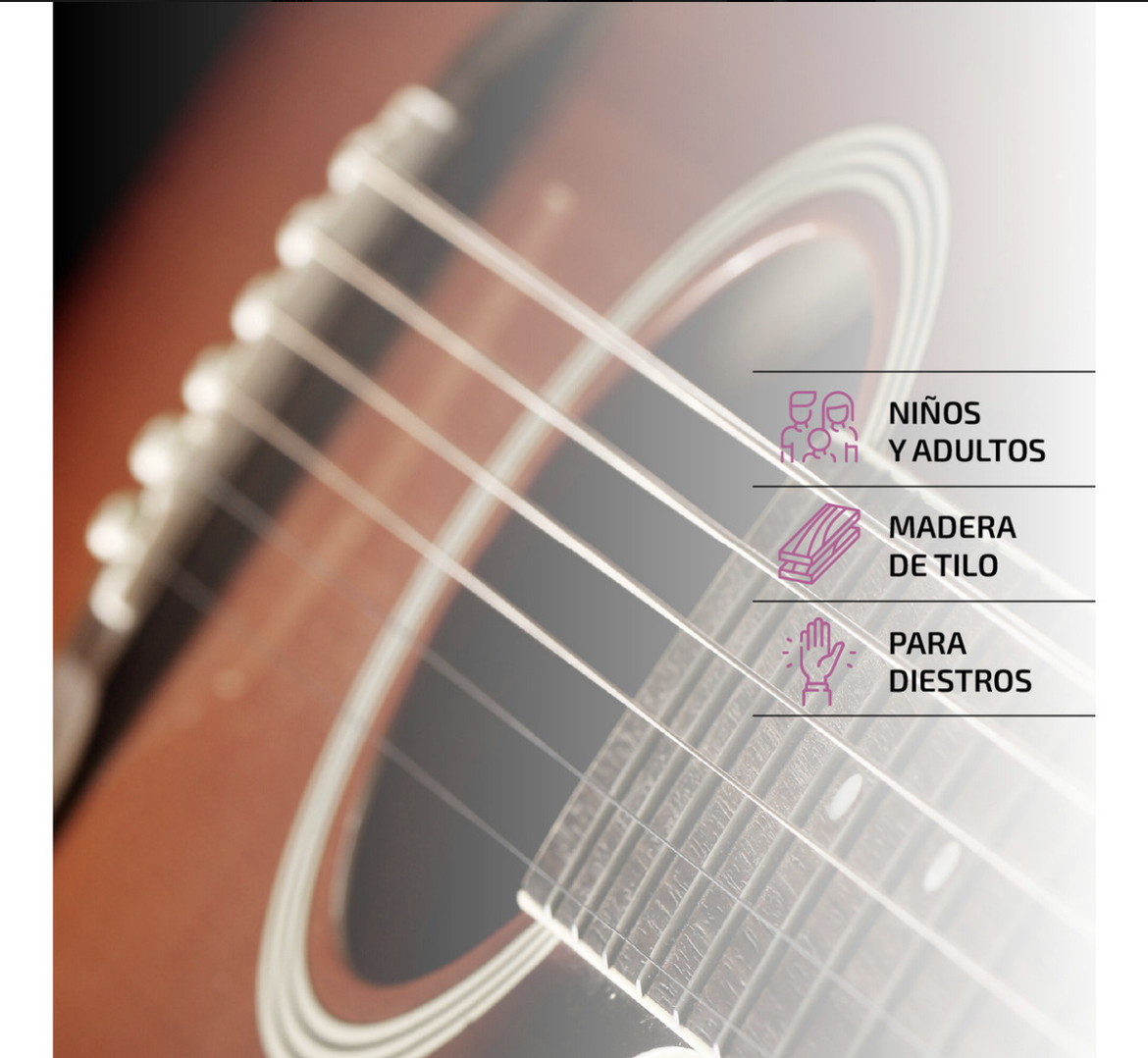 Guitarra Acústica Femmto AG002 con Accesorios para diestros Color Naranja Brillante