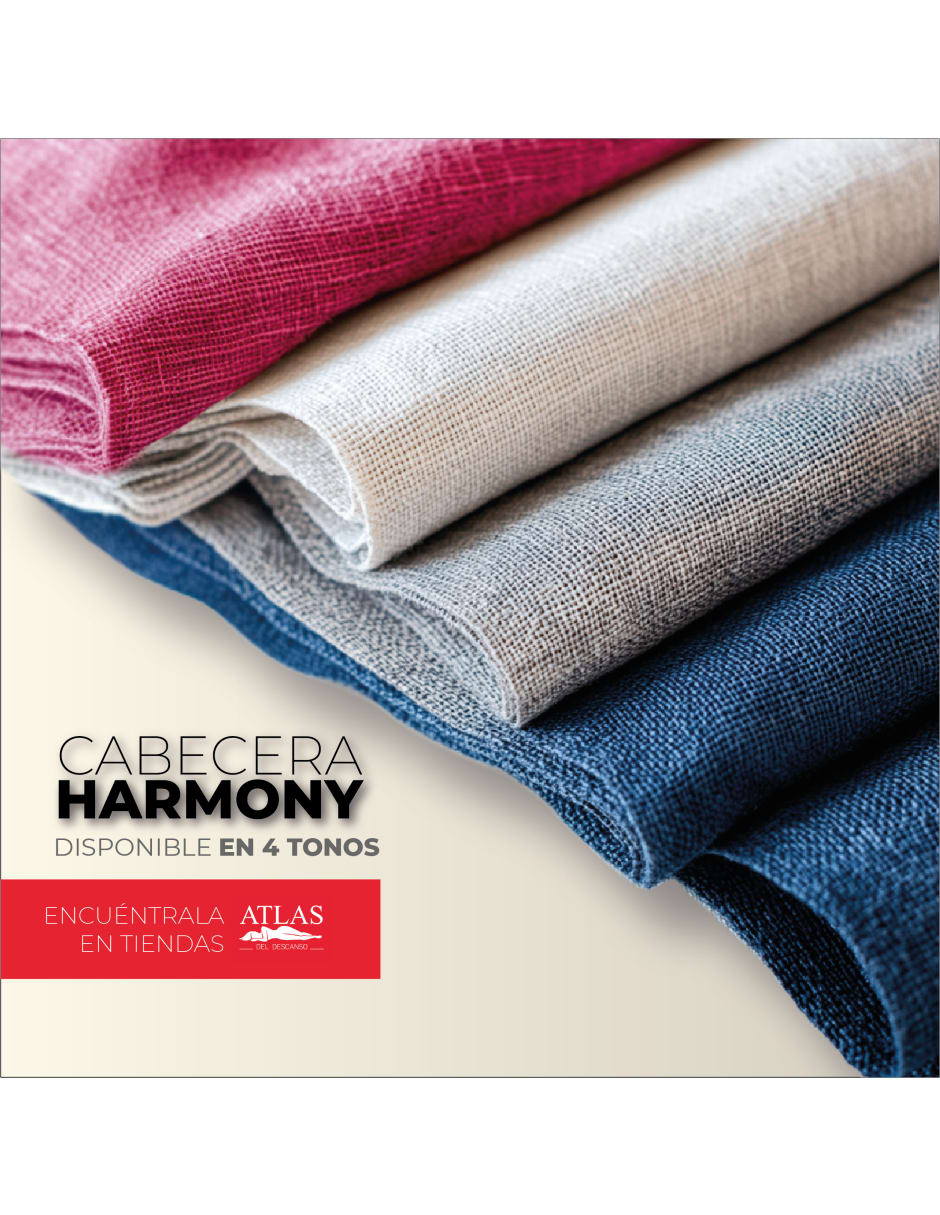 Cabecera Matrimonial Harmony Cuadros y  3 Ajustes De Altura, Beige