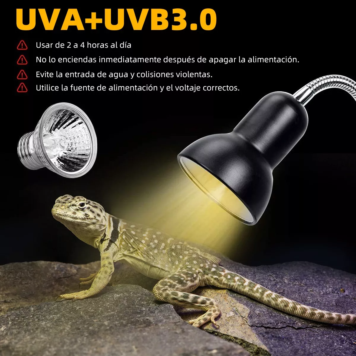 Lámparas De Calor Para Tortuga Reptiles 2 Bombillas Uva+uvb