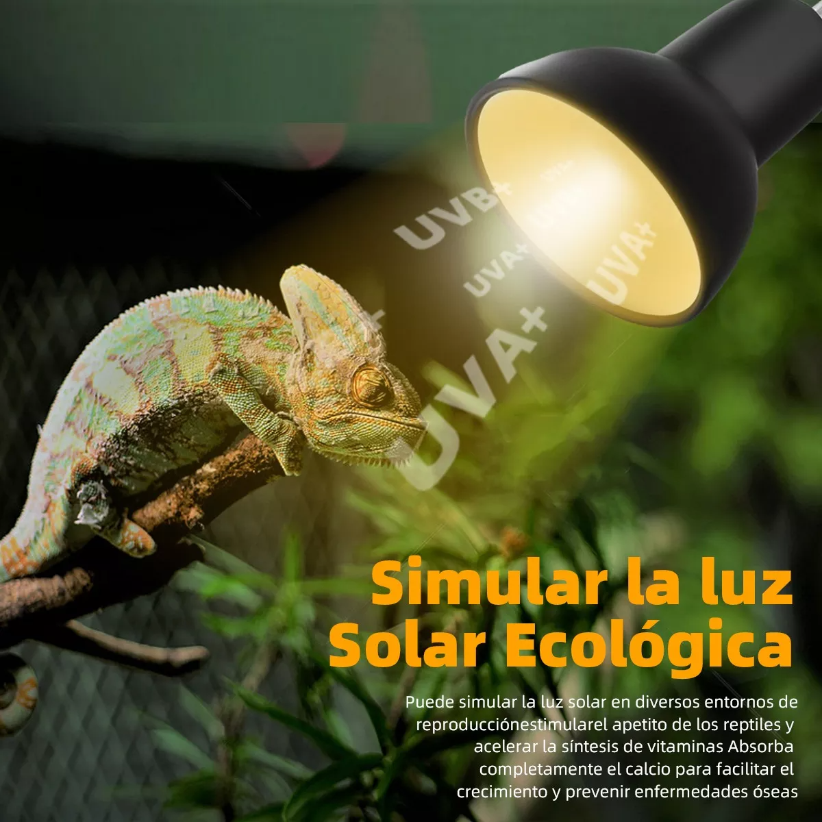 Lámparas De Calor Para Tortuga Reptiles 2 Bombillas Uva+uvb