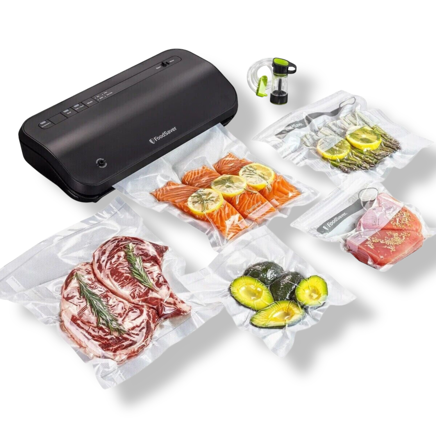 Foodsaver Máquina Selladora Al Vacio Kit Con Rollos Y Bolsas