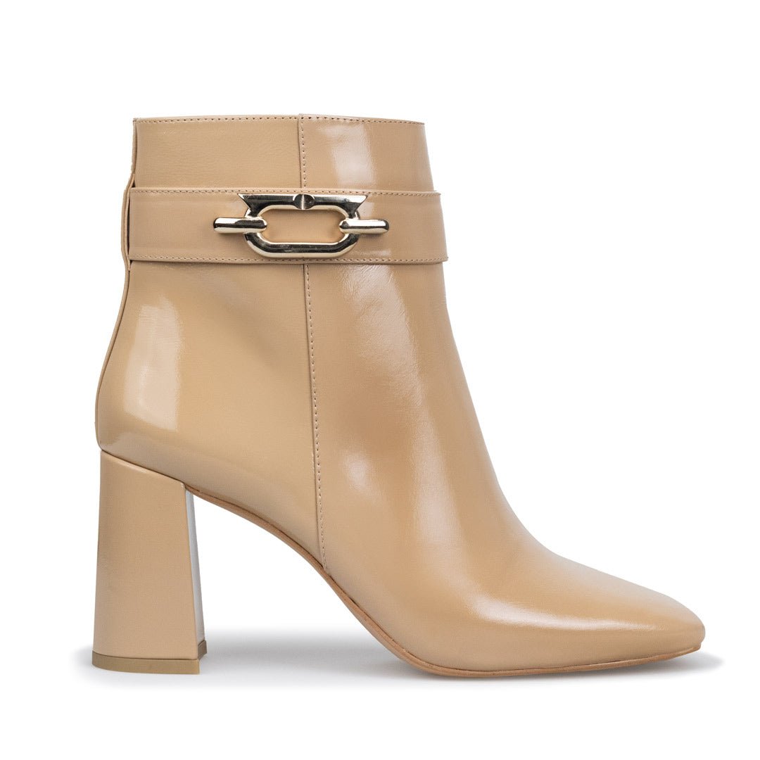 Botines Para Mujer Elegantes Botas Piel Davenia Mod. Greta Beige