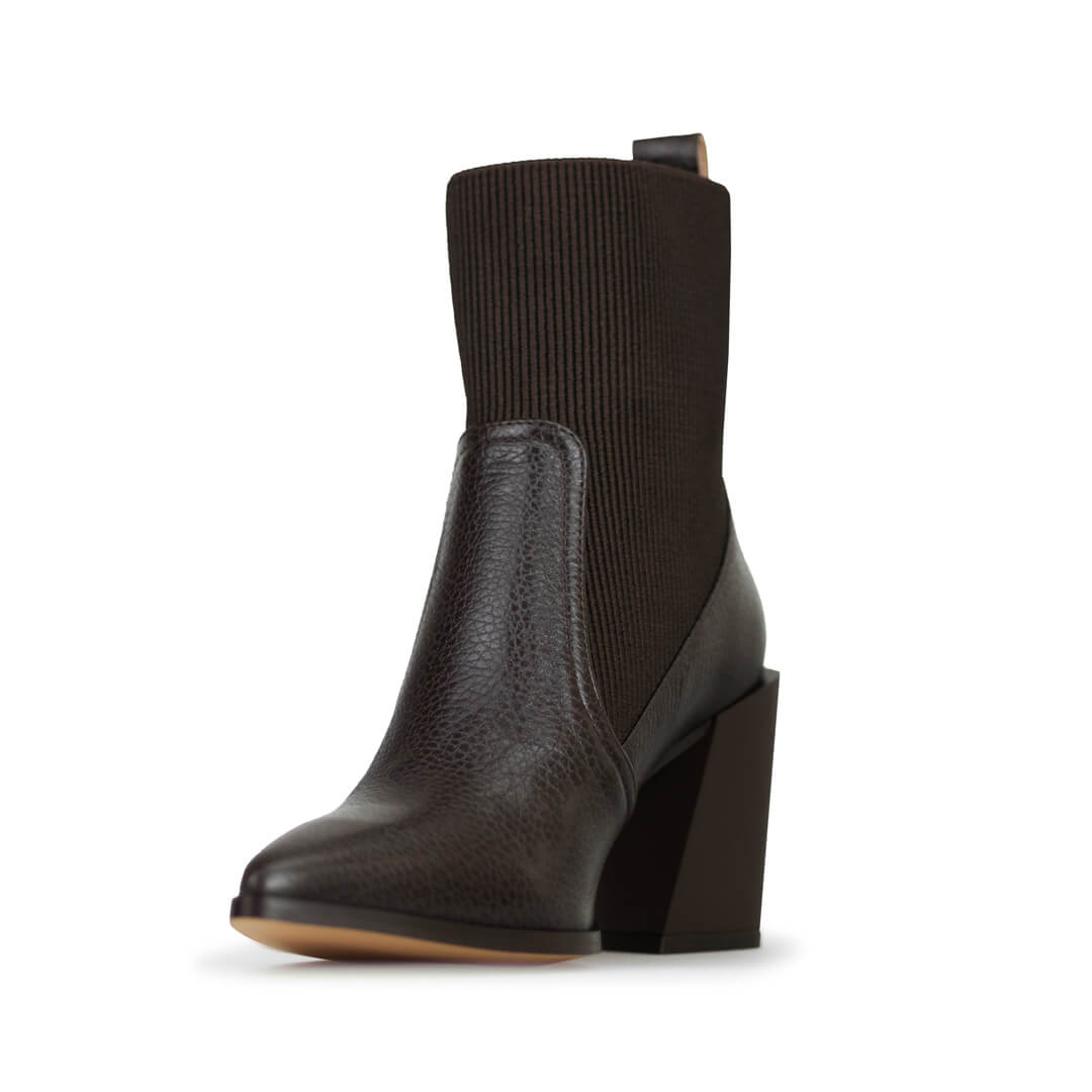 Botines Para Mujer Elegantes Botas Piel Davenia Mod. Mia Café