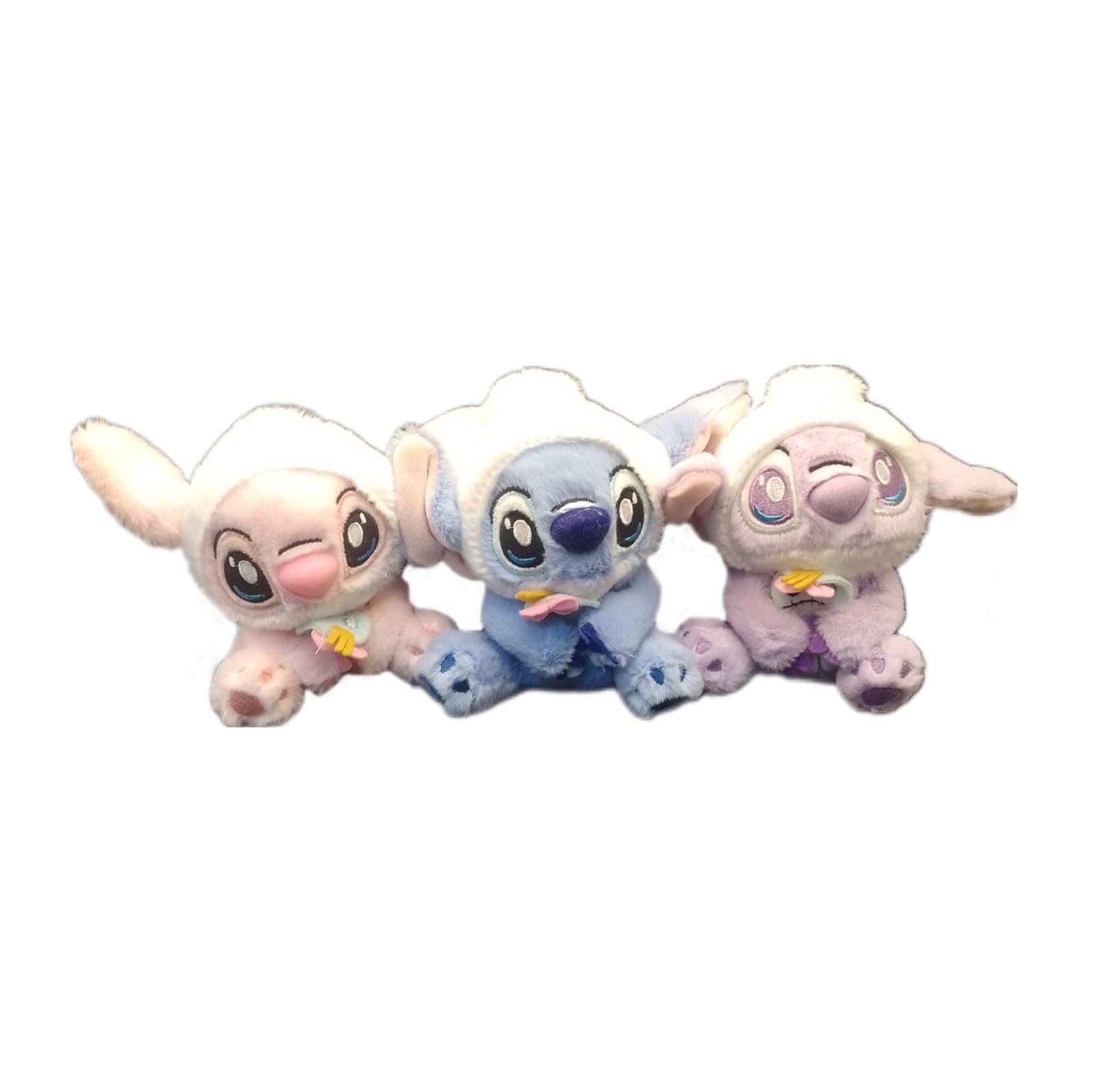 Llavero De Peluche Baby Stitch Angel & Scramp color Rosa