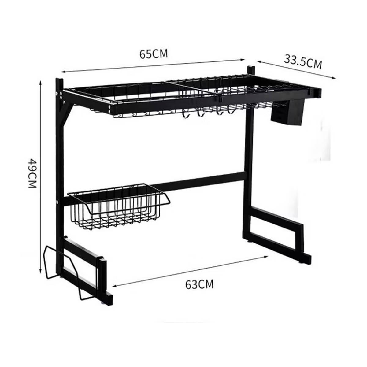 Escurridor Kitchen Rack 1 Nivel y 65 cm para organización y secado de platos y utensilios De Metal