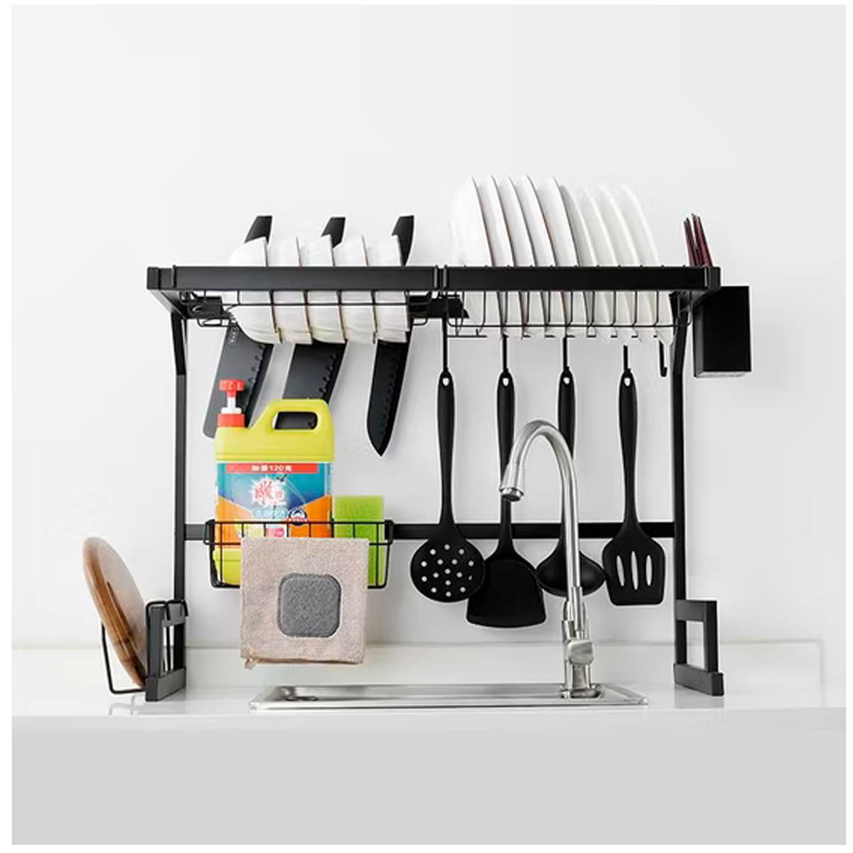 Escurridor Kitchen Rack 1 Nivel y 65 cm para organización y secado de platos y utensilios De Metal