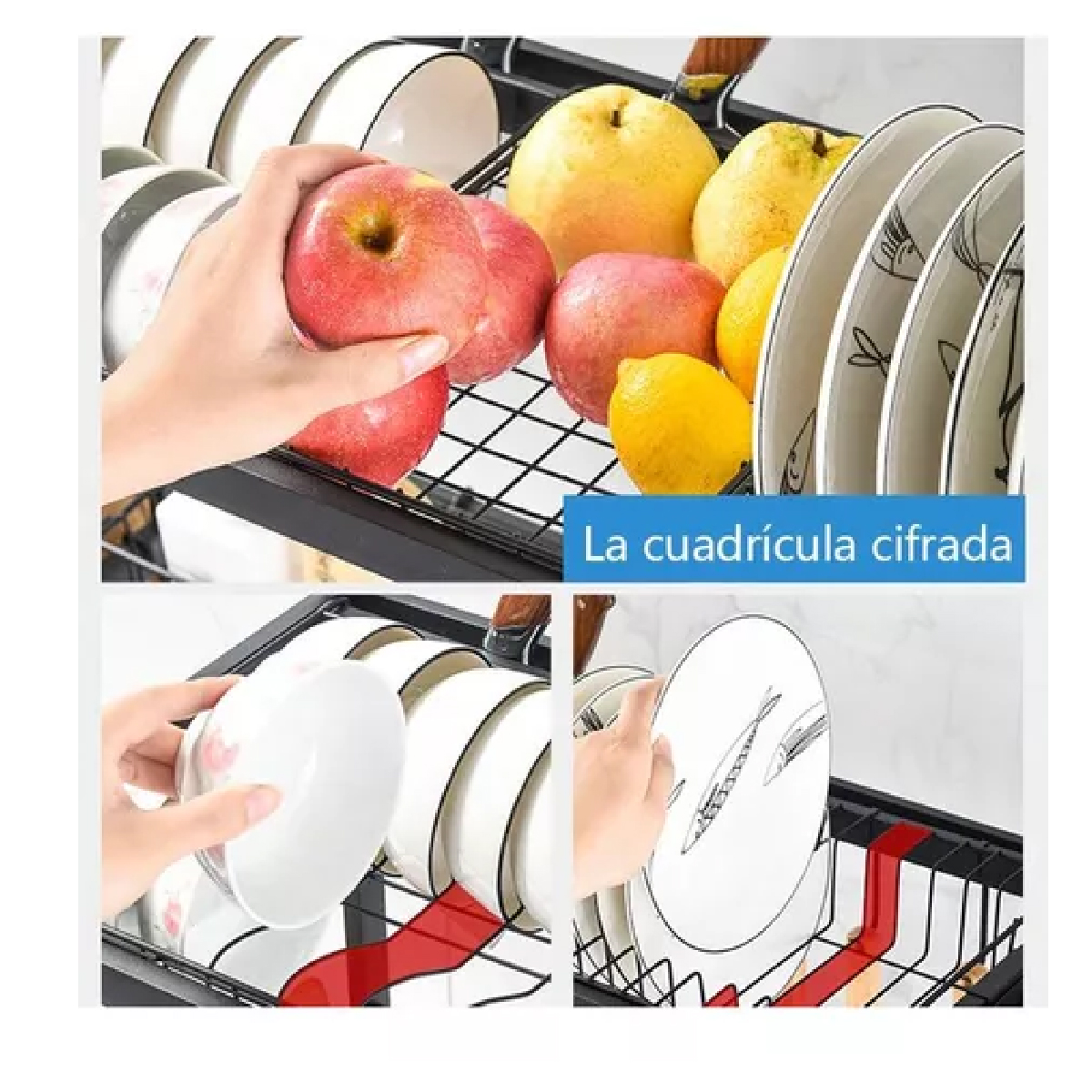 Escurridor Kitchen Rack 1 Nivel y 65 cm para organización y secado de platos y utensilios De Metal