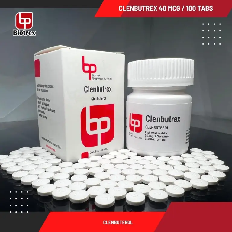 CLENBUTREX - Clenbuterol - Oral - 40mcg/tab 100 tabletas - Biotrex - Quema grasa acelerada con definición marcada y energía térmica