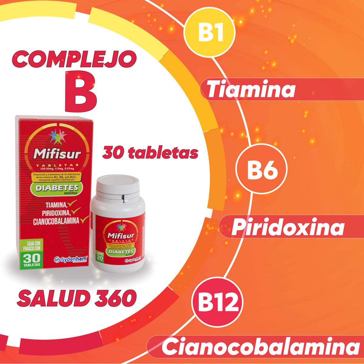 Mifisur Suplemento Vitaminas B B1 B6 B12 Bote C/30