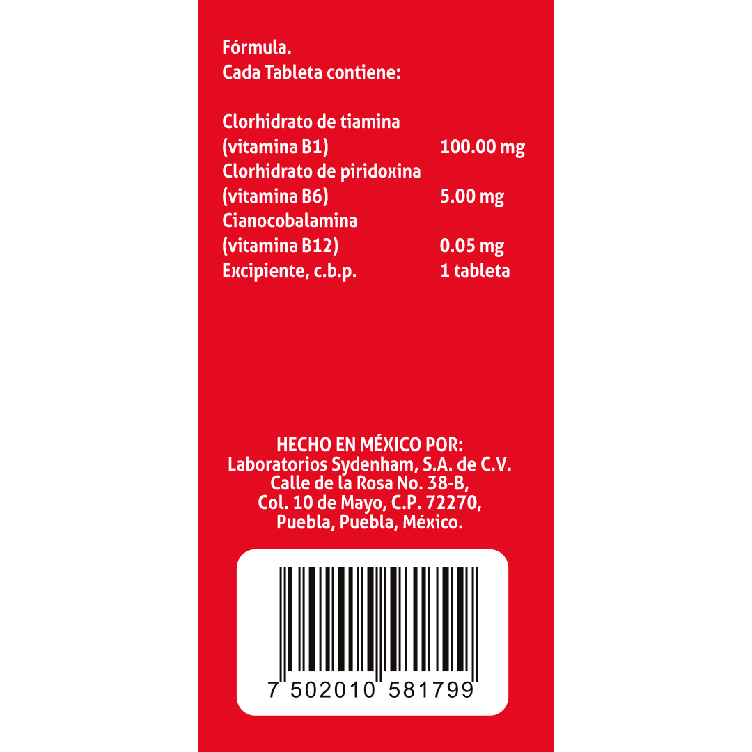 Mifisur Suplemento Vitaminas B B1 B6 B12 Bote C/30