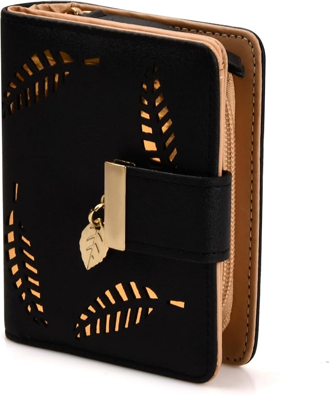 Cartera de PU Cuero, Cartera Para Mujer de Piel, Pequeña Cartera Corta Plegable