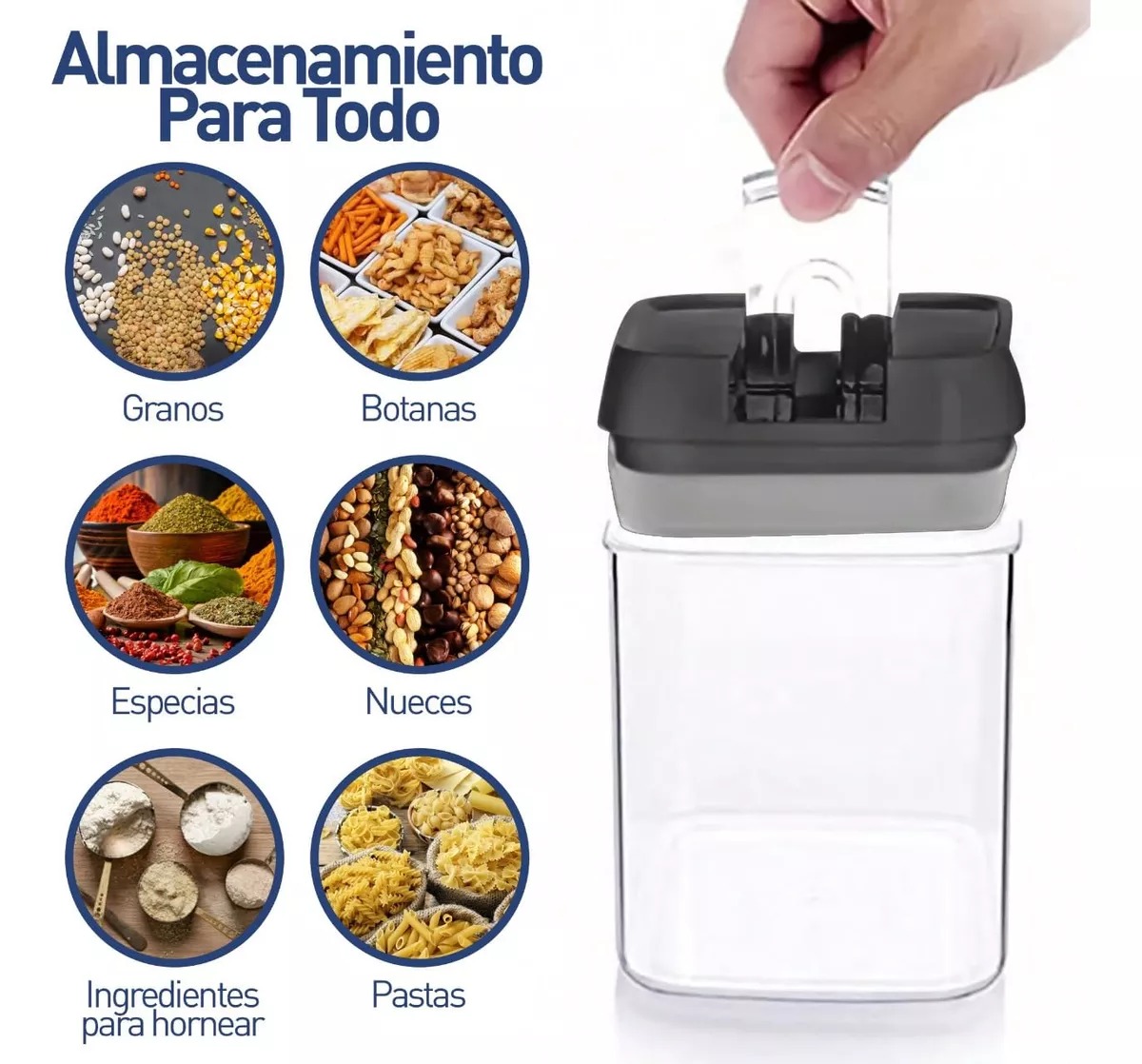 Juego De 7 Recipientes Herméticos De Plástico Para Cocina